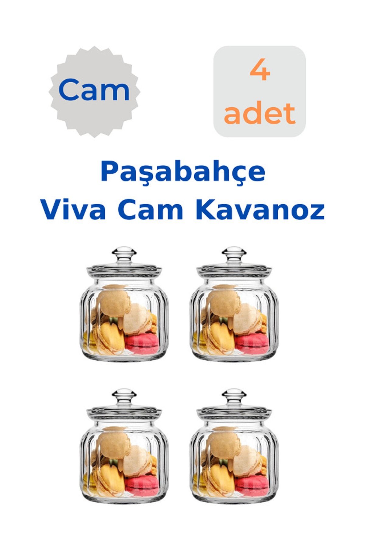 Paşabahçe 4 Adet Viva Cam Kavanoz Erzak Saklama Kabı 4x900 Cc