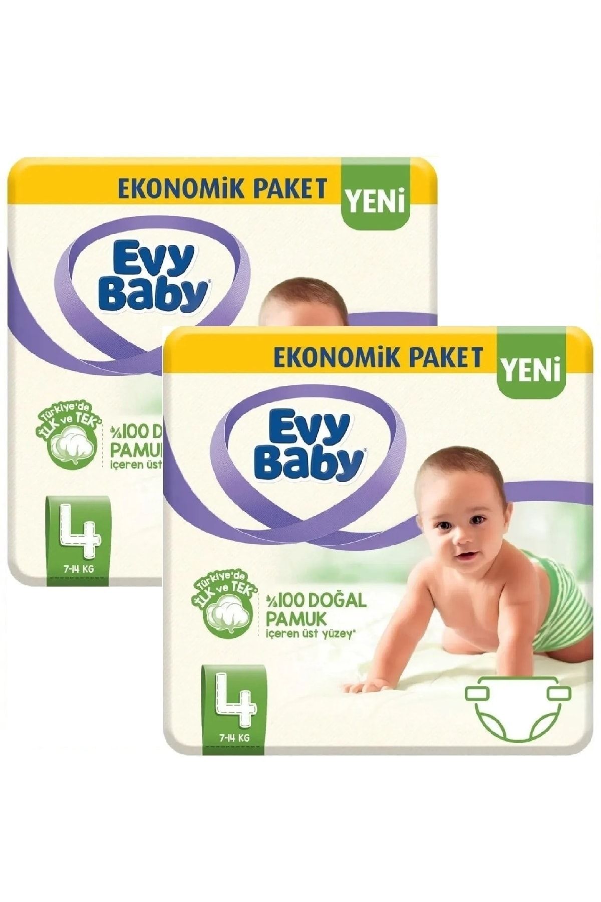 Evy Baby Bebek Bezi 4 Beden Maxi 2 Li Fırsat Paketi 54 Adet