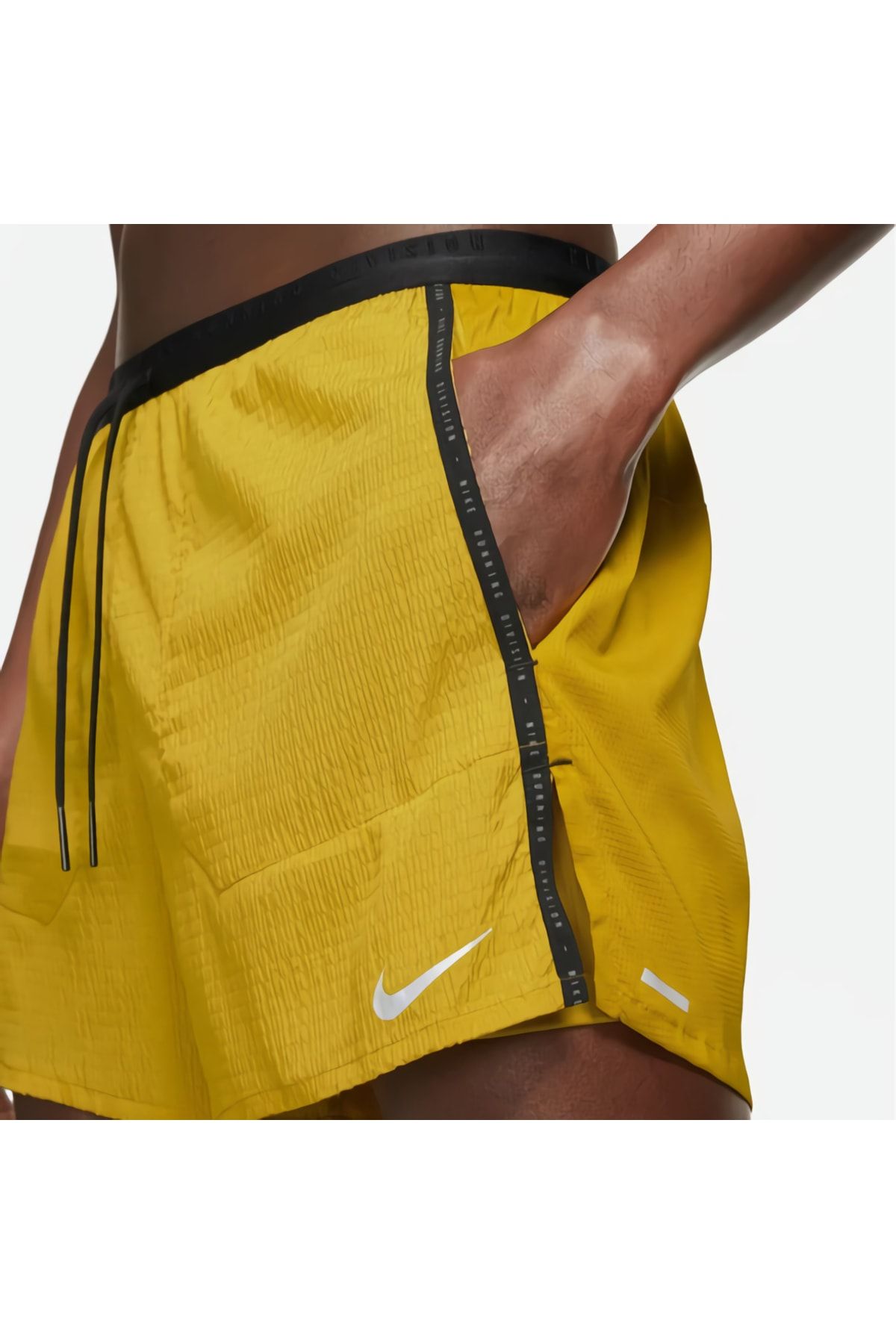 Nike Flex Strıde Run Dıvısıon Erkek Koşu 2'si 1 Arada 5" Sarı Taytlı Spor Koşu Şortu Dq1832-392