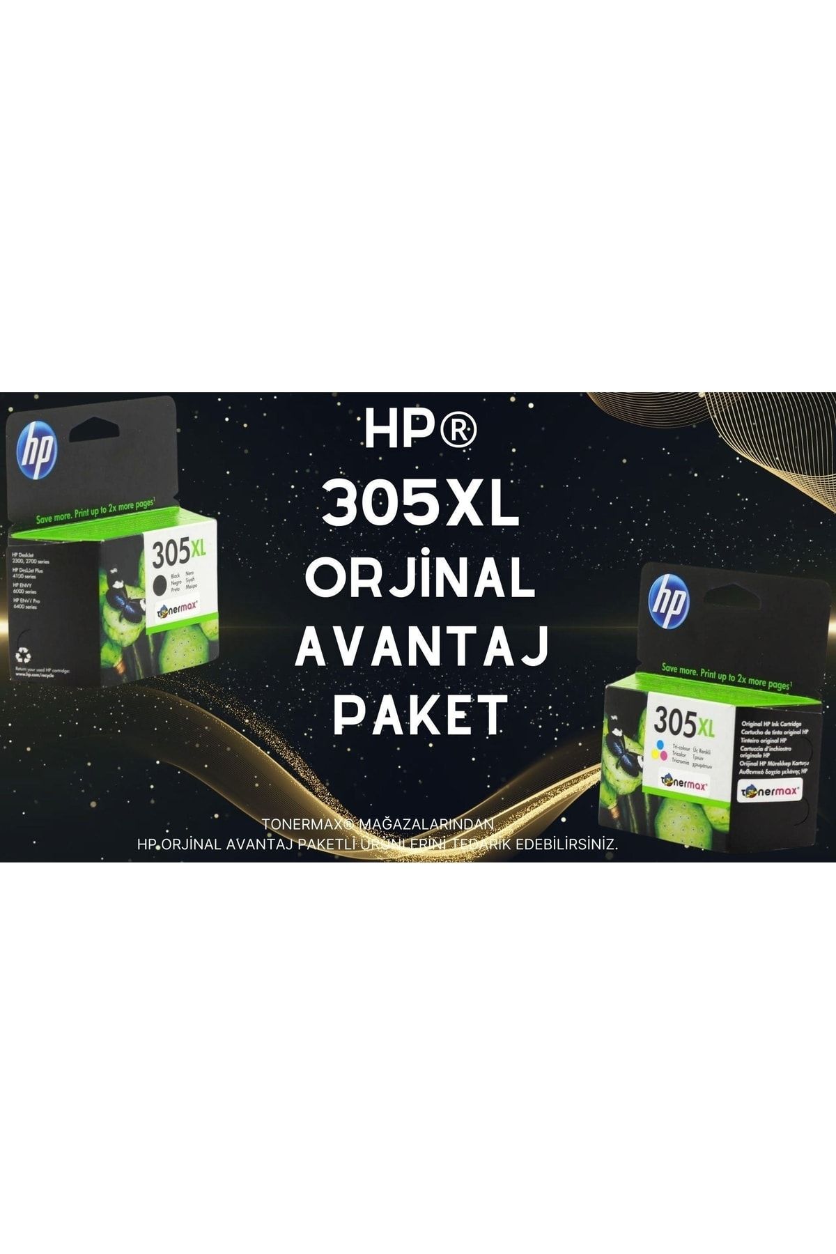 HP Deskjet 2720 Orjinal Kartuş / 305xl Avantaj Paket Siyah Ve Renkli Kartuş