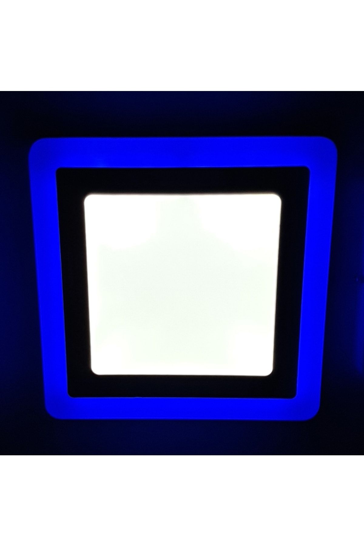 CNL Çift Renkli 12+4 W Led Panel Sıva Üstü Kare Spot Armatür (Mavi - Beyaz)