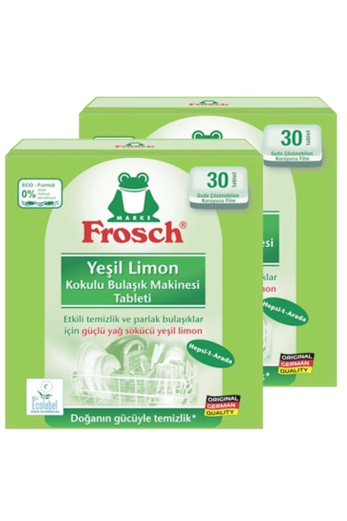 Frosch Yeşil Limon Kokulu 30lu Bulaşık Makinesi Tableti X 2 Paket