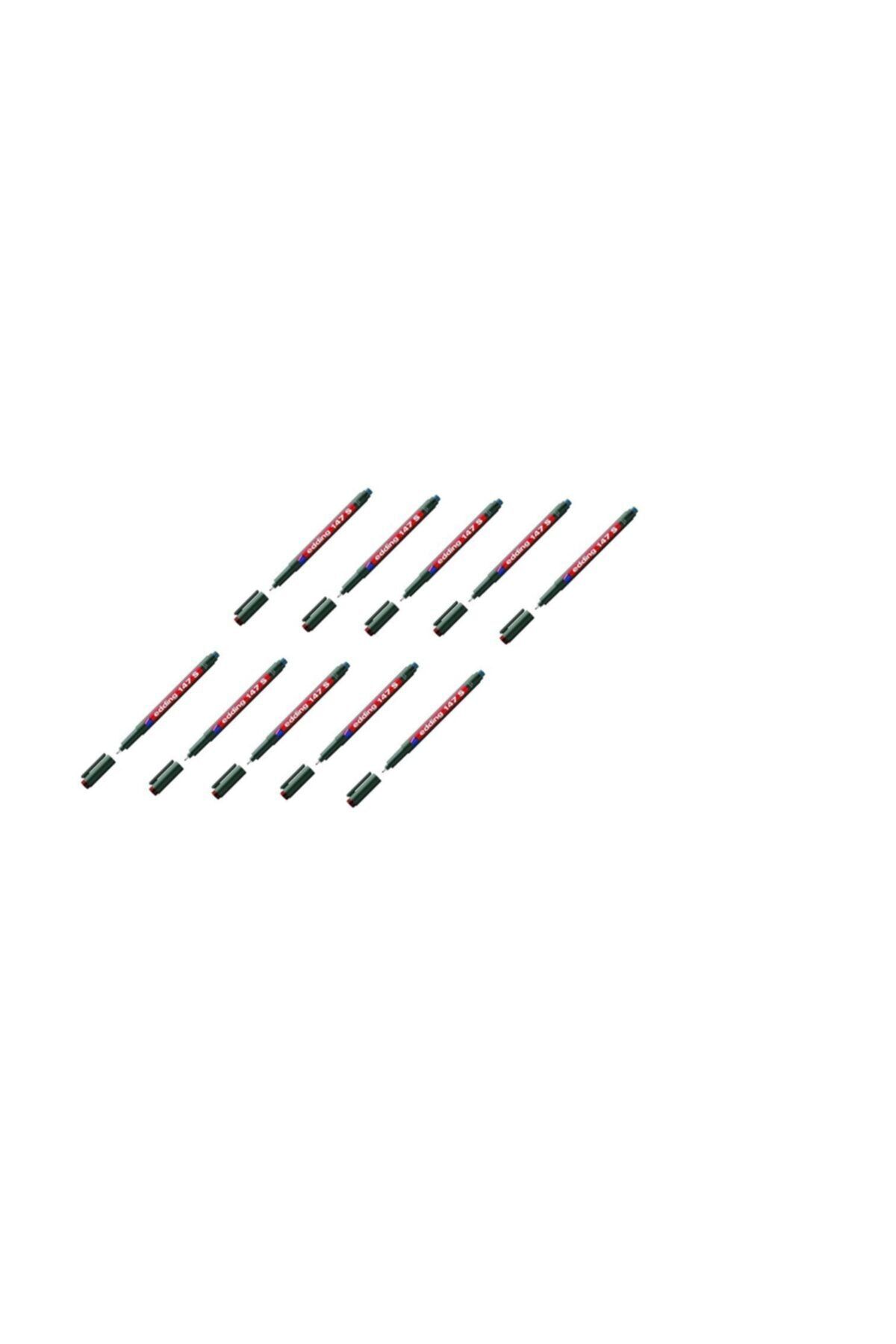 Edding E-147s Asetat Kalemi Silgili Kırmızı 10 Adet