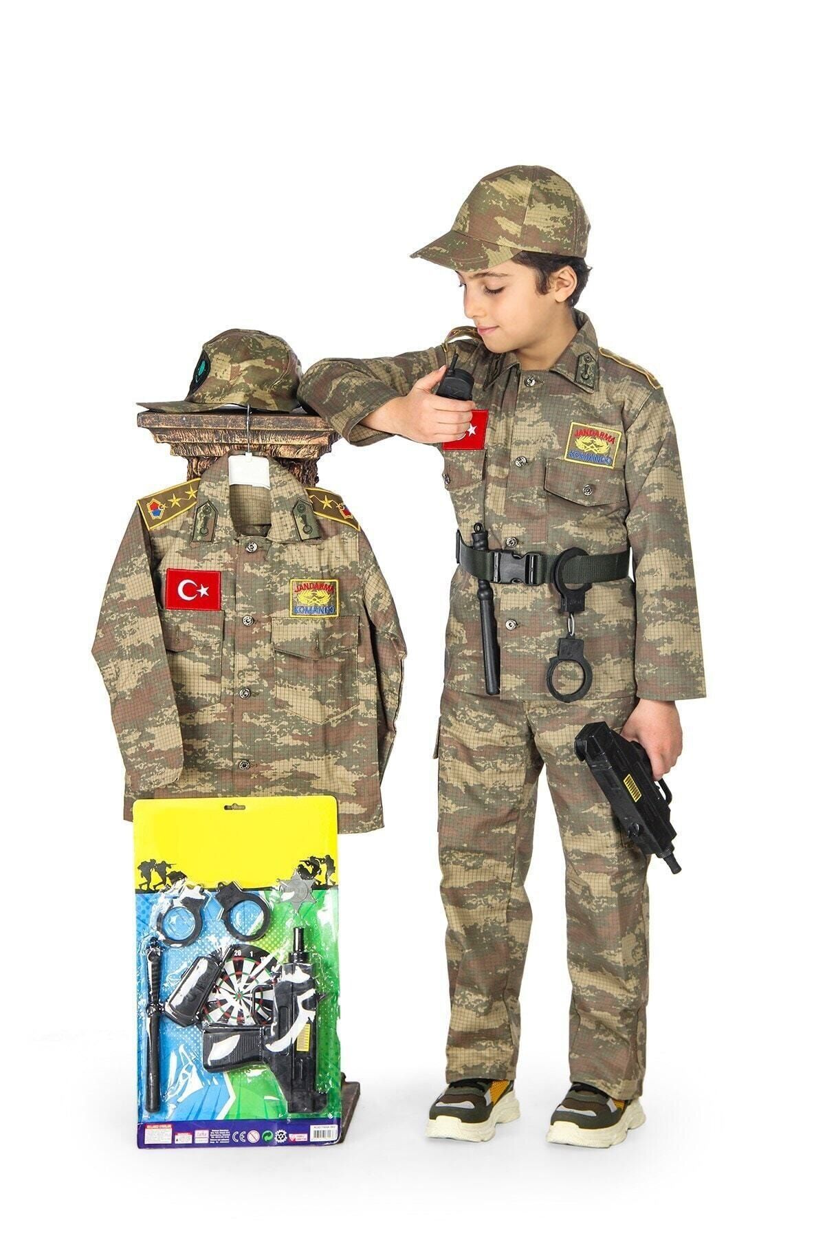 Liyavera Unisex Çocuk Türk Asker Kostüm Kıyafeti