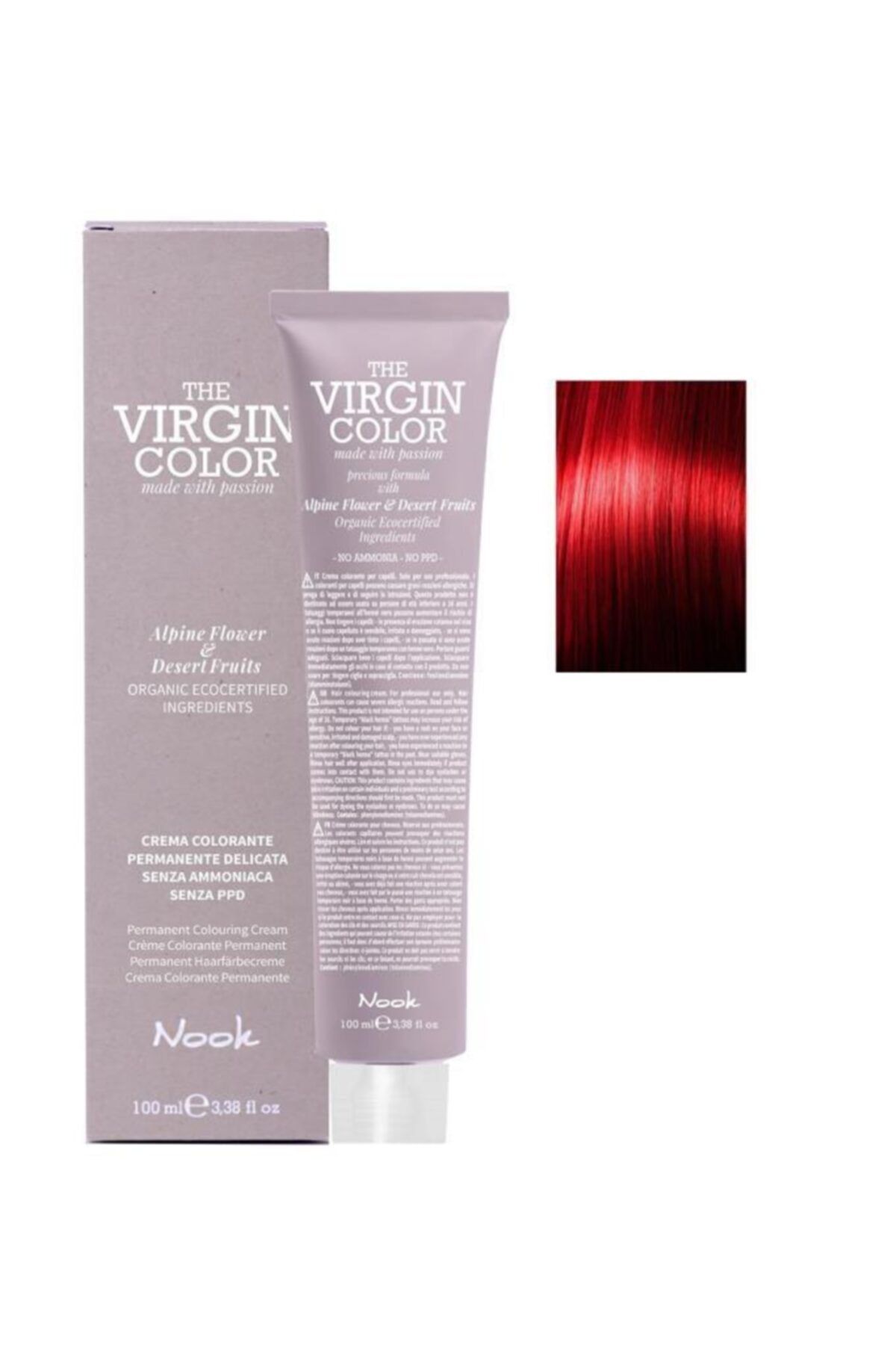 Nook The Virgin Color Amonyaksız Saç Boyası 5.66 Açık Kahve Yoğun Kızıl 100 ml