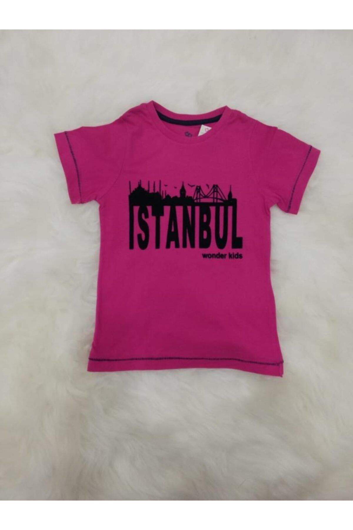Wonder Kids Kız Çocuk Pembe İstanbul Baskılı T-shirt 6339