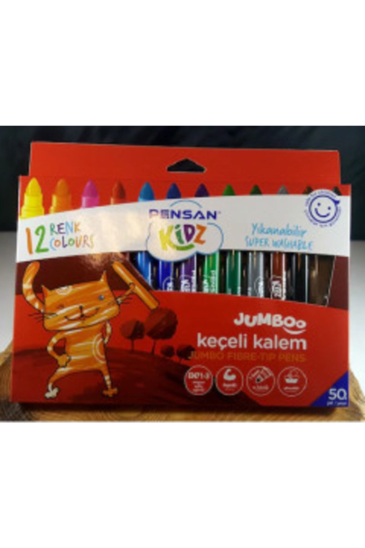 Pensan Keçeli Boya Kalemi Jumbo Yıknabilir 12 Renk Kids