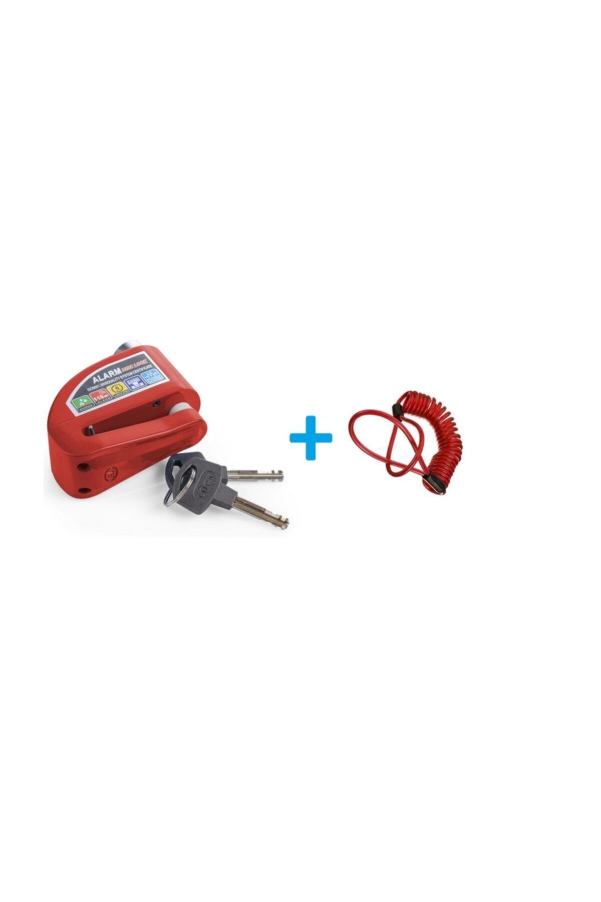 Rmg Motosiklet Alarmlı Disk Kilidi 110 Db Kırmızı + Hatırlatma Kablosu