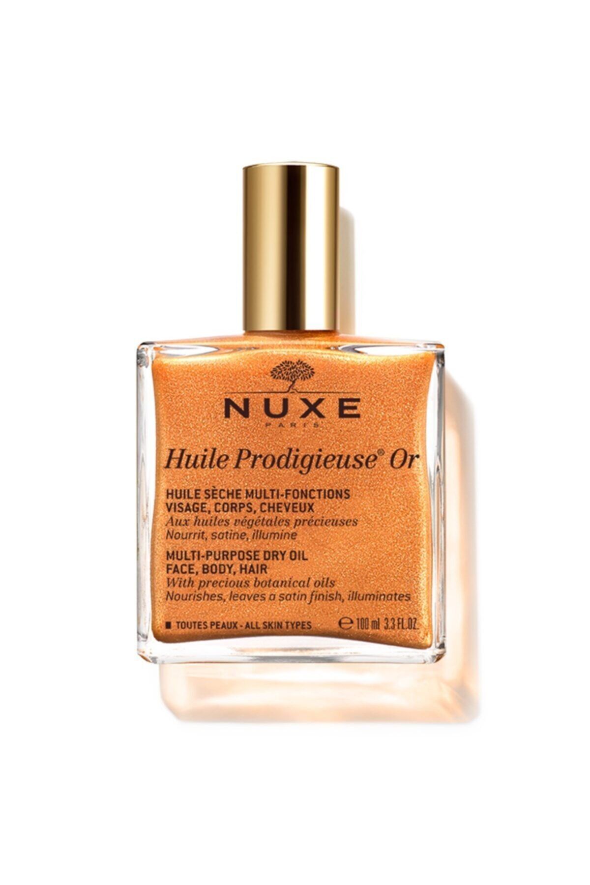 Nuxe Huile Prodigieuse Or - Altın Parıltılı Çok Amaçlı Yüz, Vücut, Saçlar Için Kuru Yağ 100 ml