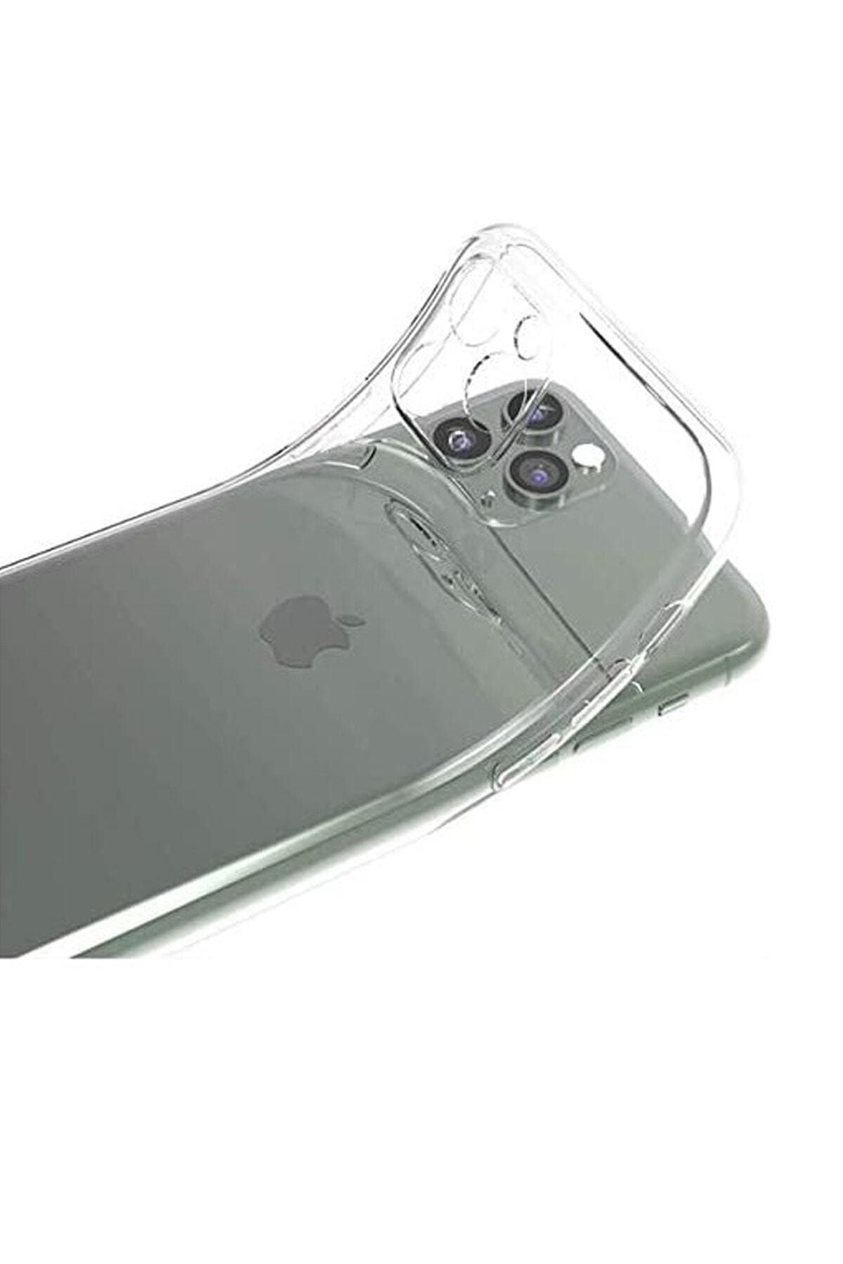 TOU MARKET Iphone 11 Pro Max Uyumlu Şeffaf Lens Korumalı Slikon Kılıf