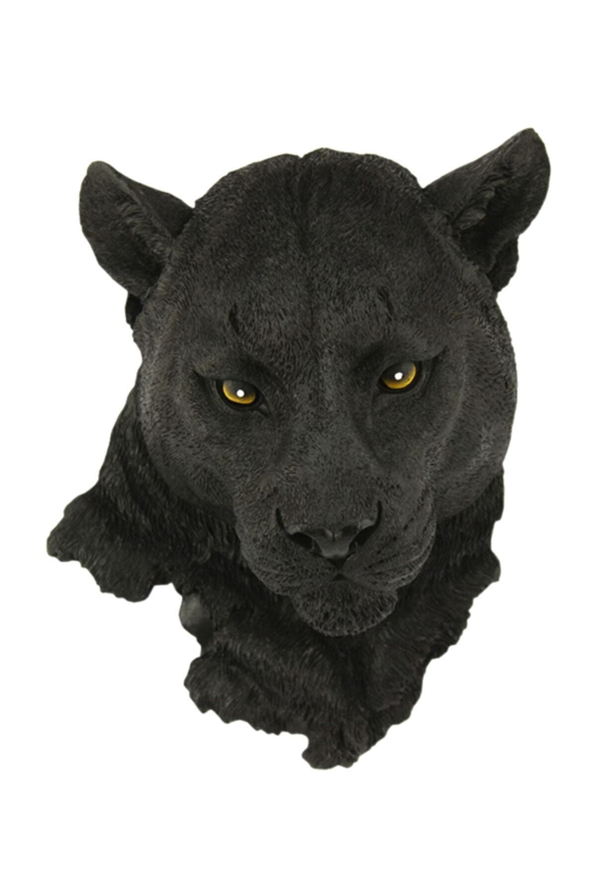 Hunga Puma Kafası Duvar Süsü Siyah - Ürün Boyutu: 24x10x16,5cm