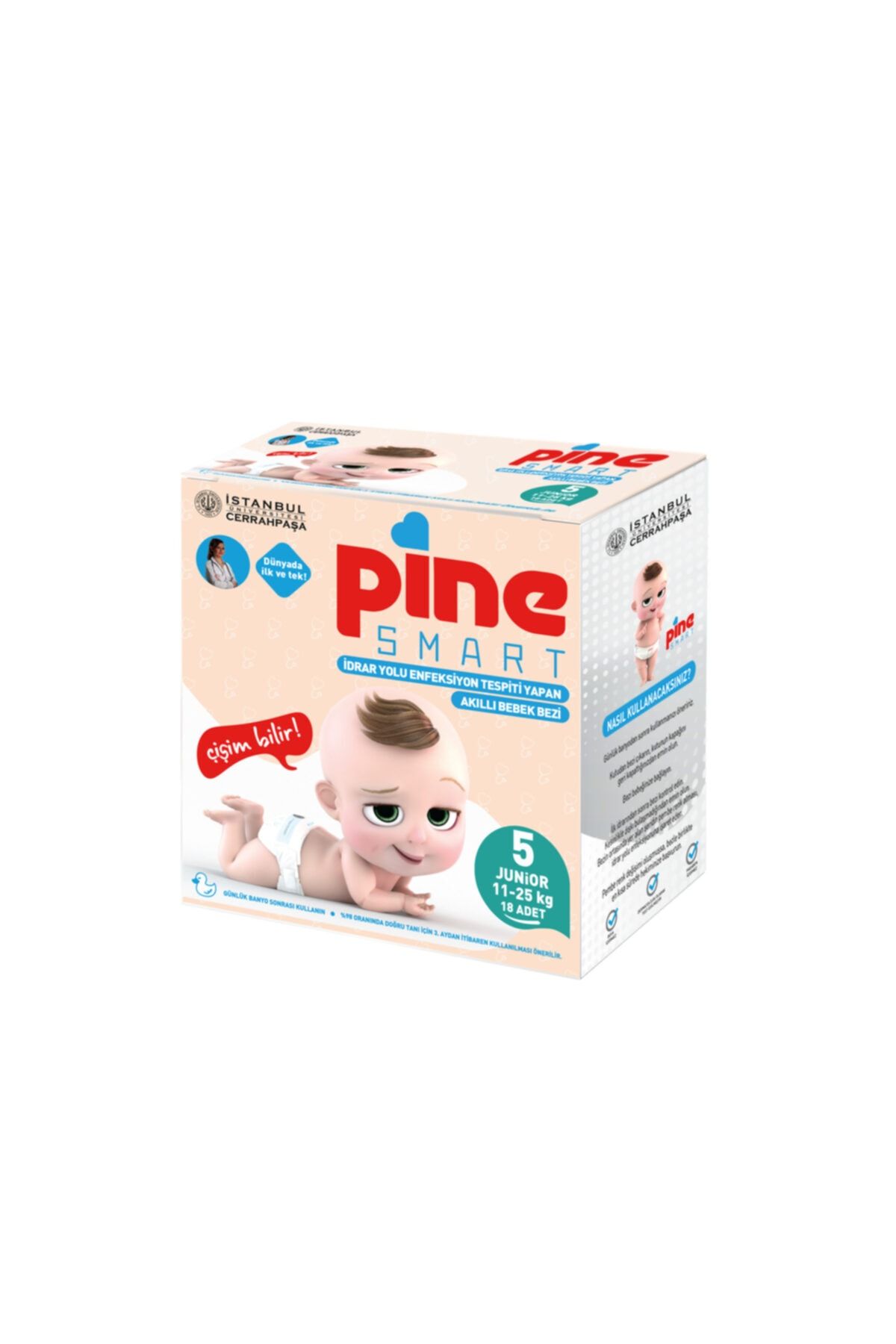 Pine Smart Akıllı Bebek Bezi 5 Junior 11-25 Kg 18 Adet
