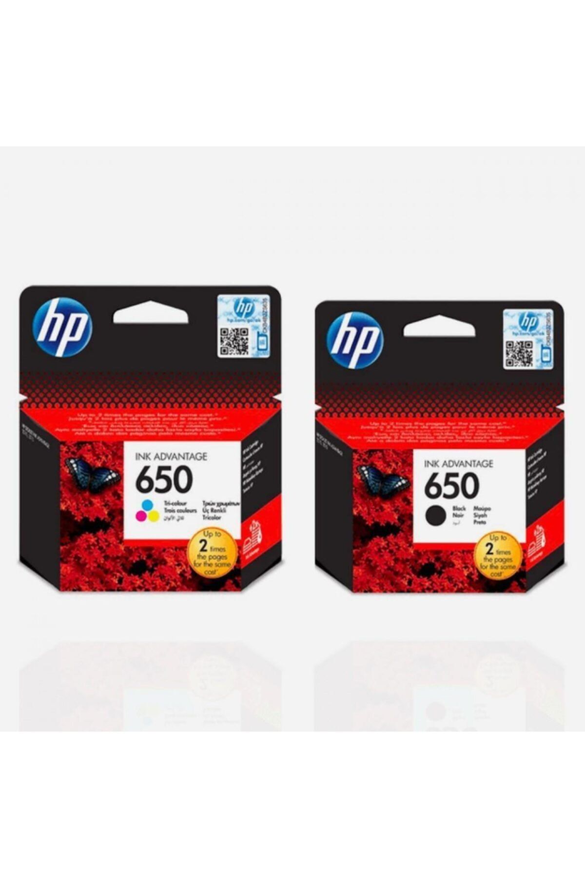 HP 650 Siyah Ve Renkli Kartuş Seti (Cz101ae+cz102ae)