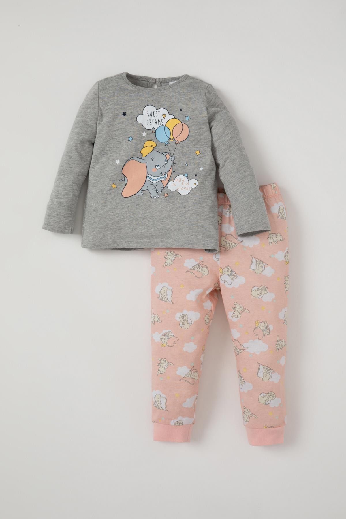 Defacto Kız Bebek Sevimli Fil Baskılı Pijama Takımı