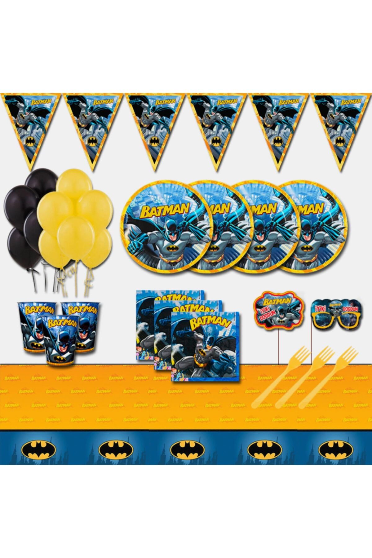 Batman Doğum Günü Parti Malzemeleri Seti 16 Kişilik