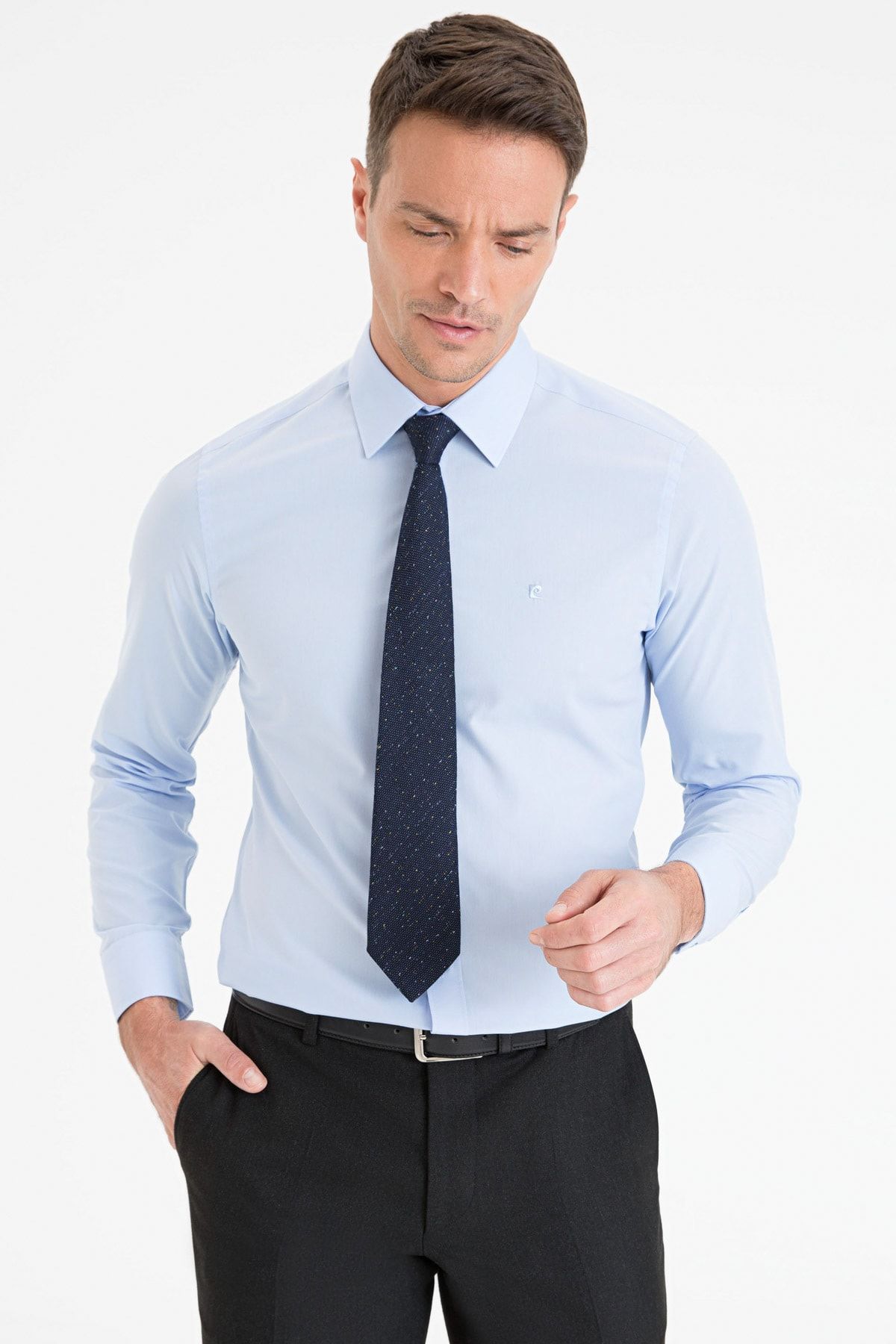 Pierre Cardin Mavi Slim Fit Basic Gömlek