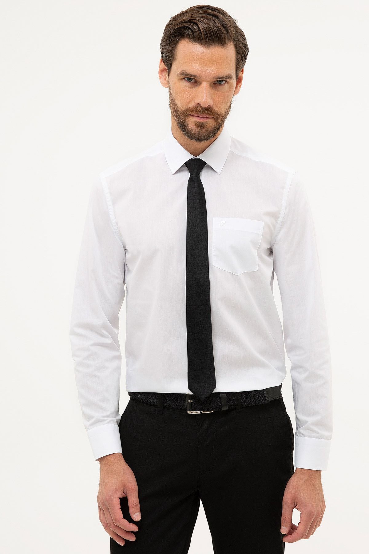 Pierre Cardin Beyaz Regular Fit Basic Gömlek