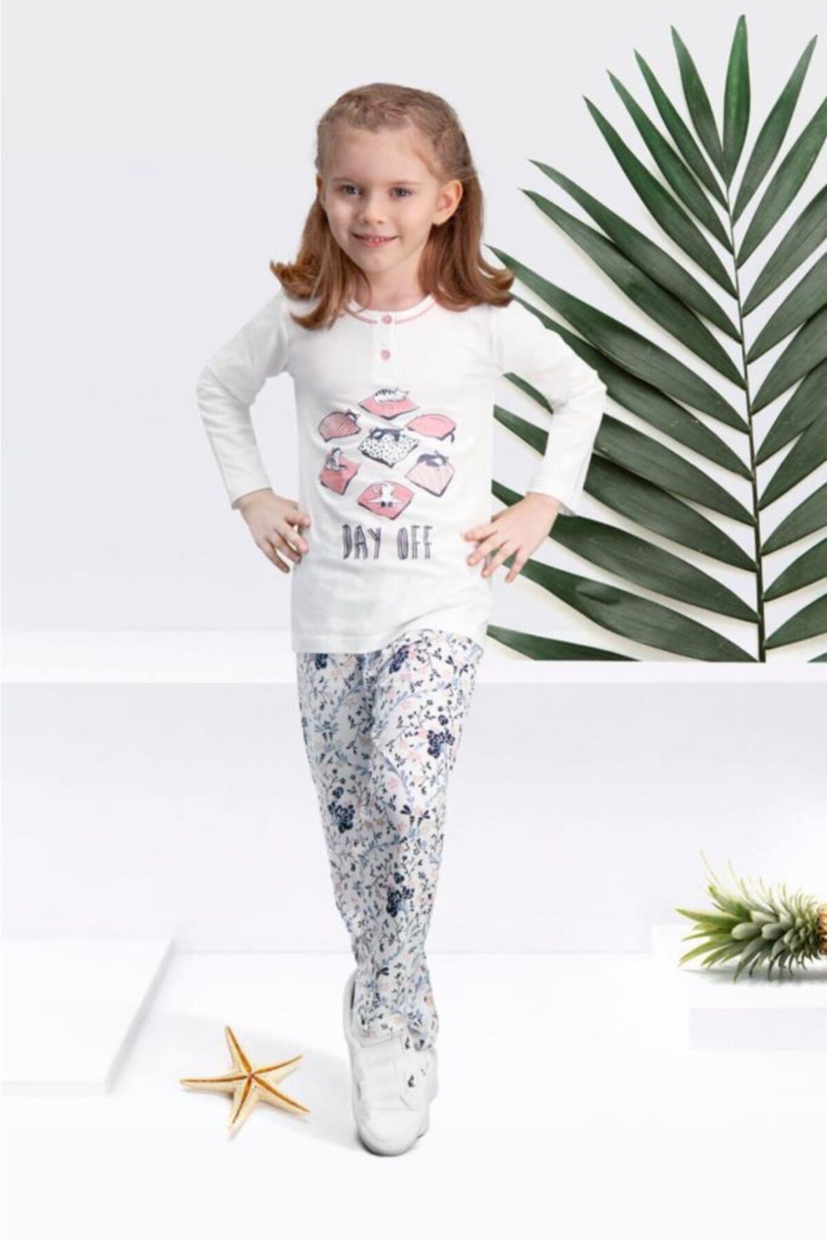 Arnetta Day Off Krem Kız Çocuk Pijama Takımı