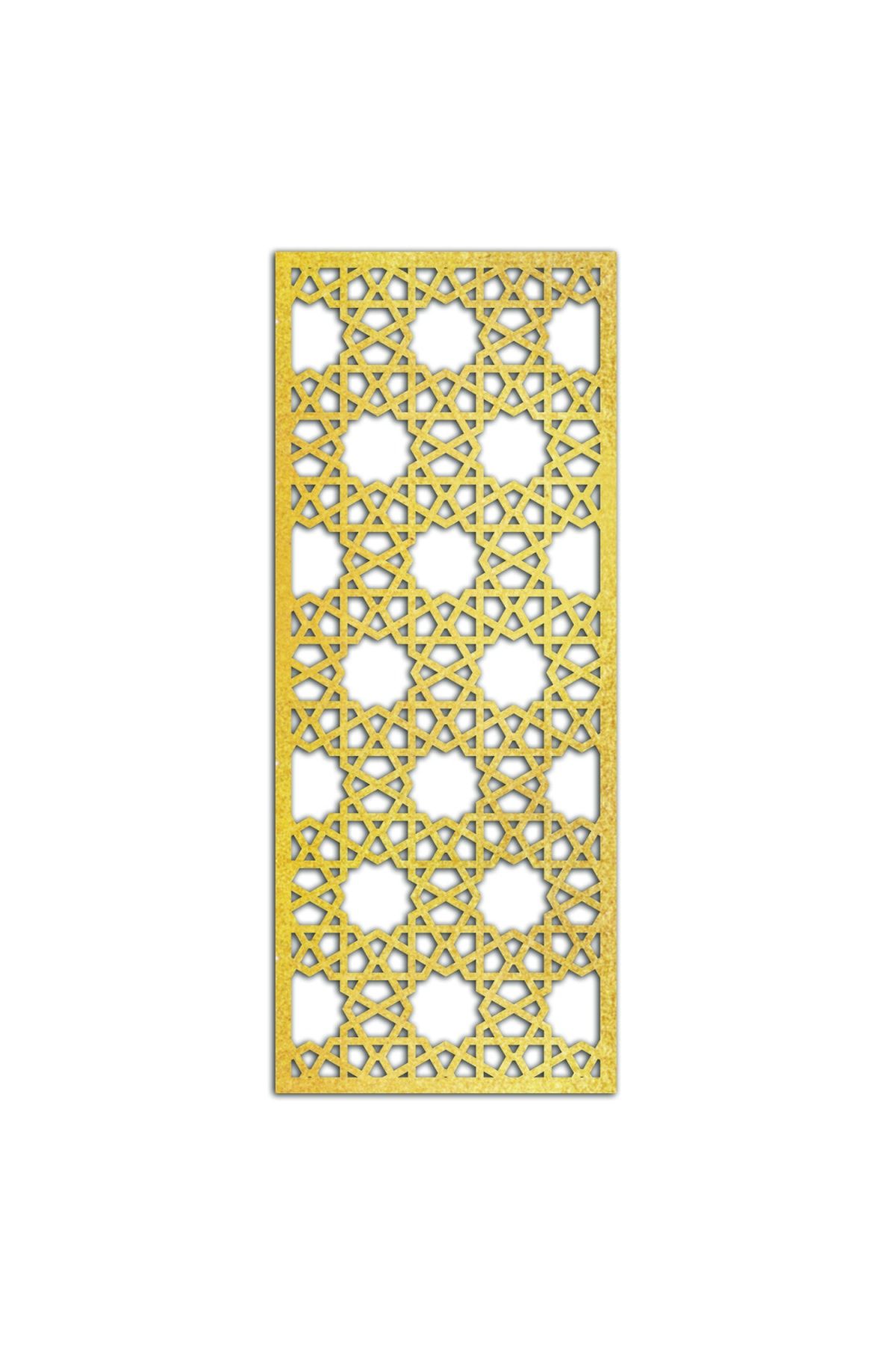 Liar Dekor Liar Ahşap Seperatör (Paravan) - KSP-211 - (10 mm) - (69 cm x 139 cm) - (Gold)
