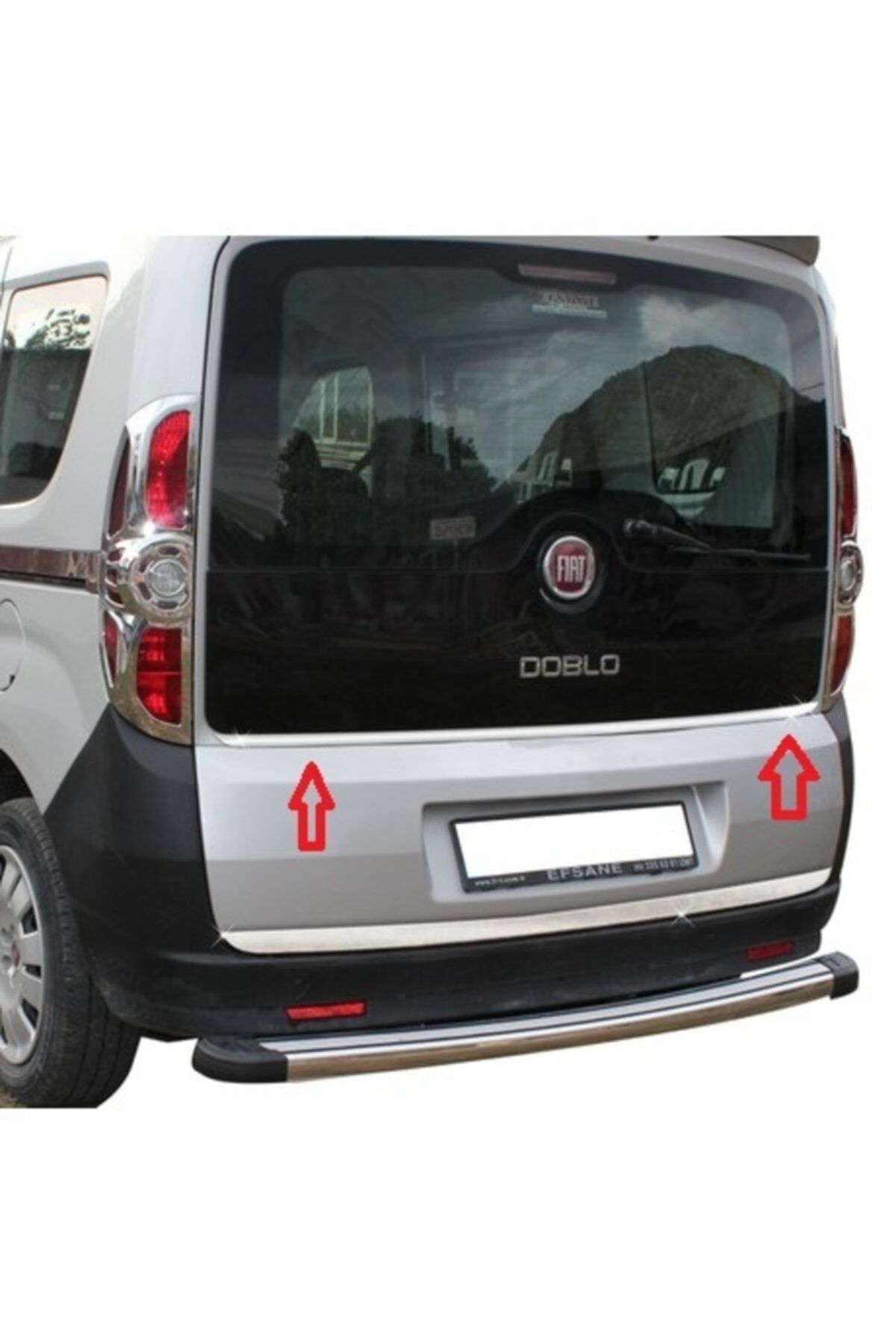 Fiat Doblo Formlu Krom Bagaj Alt Çıtası Paslanmaz Çelik 2015 Üze