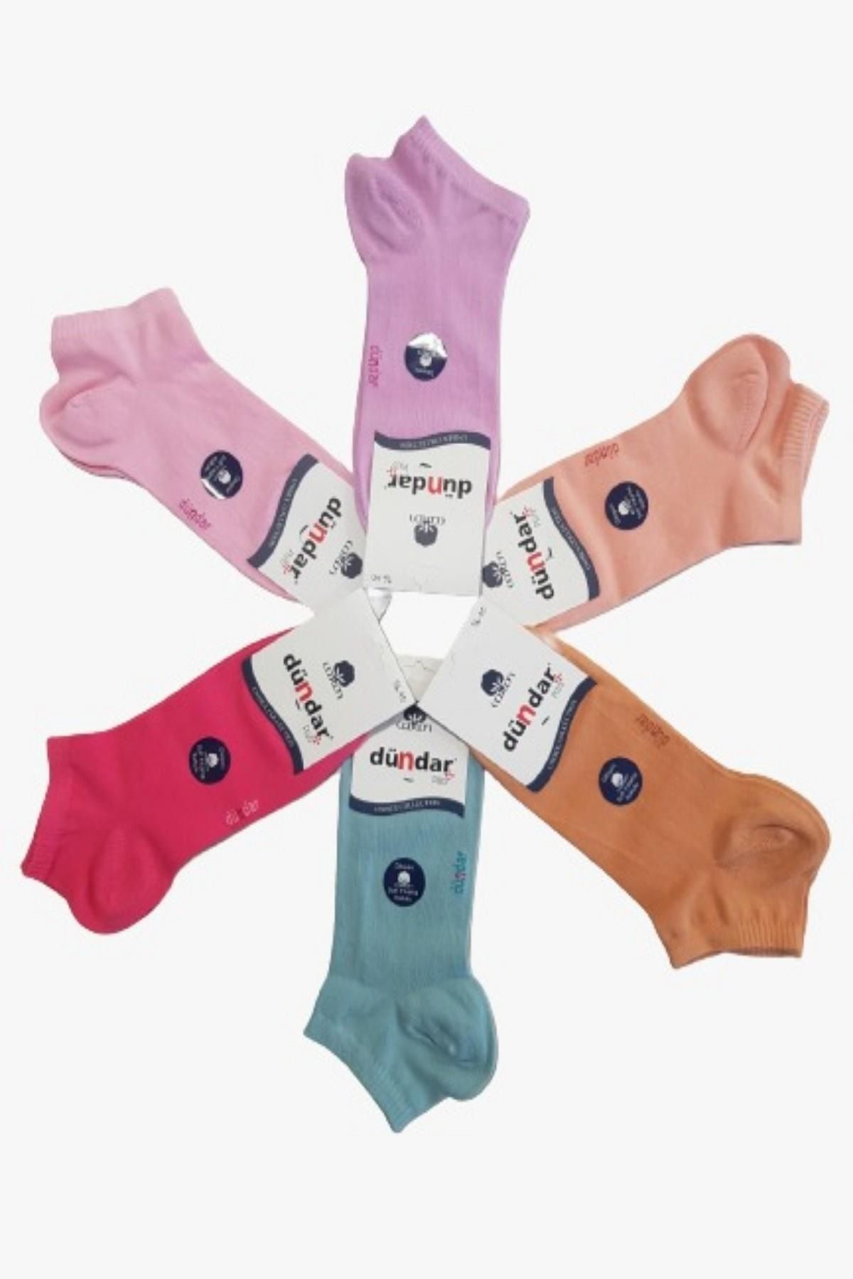Dündar Unisex Çok Renkli Dikişsiz Parfümlü Patik Çorap 6 Çift