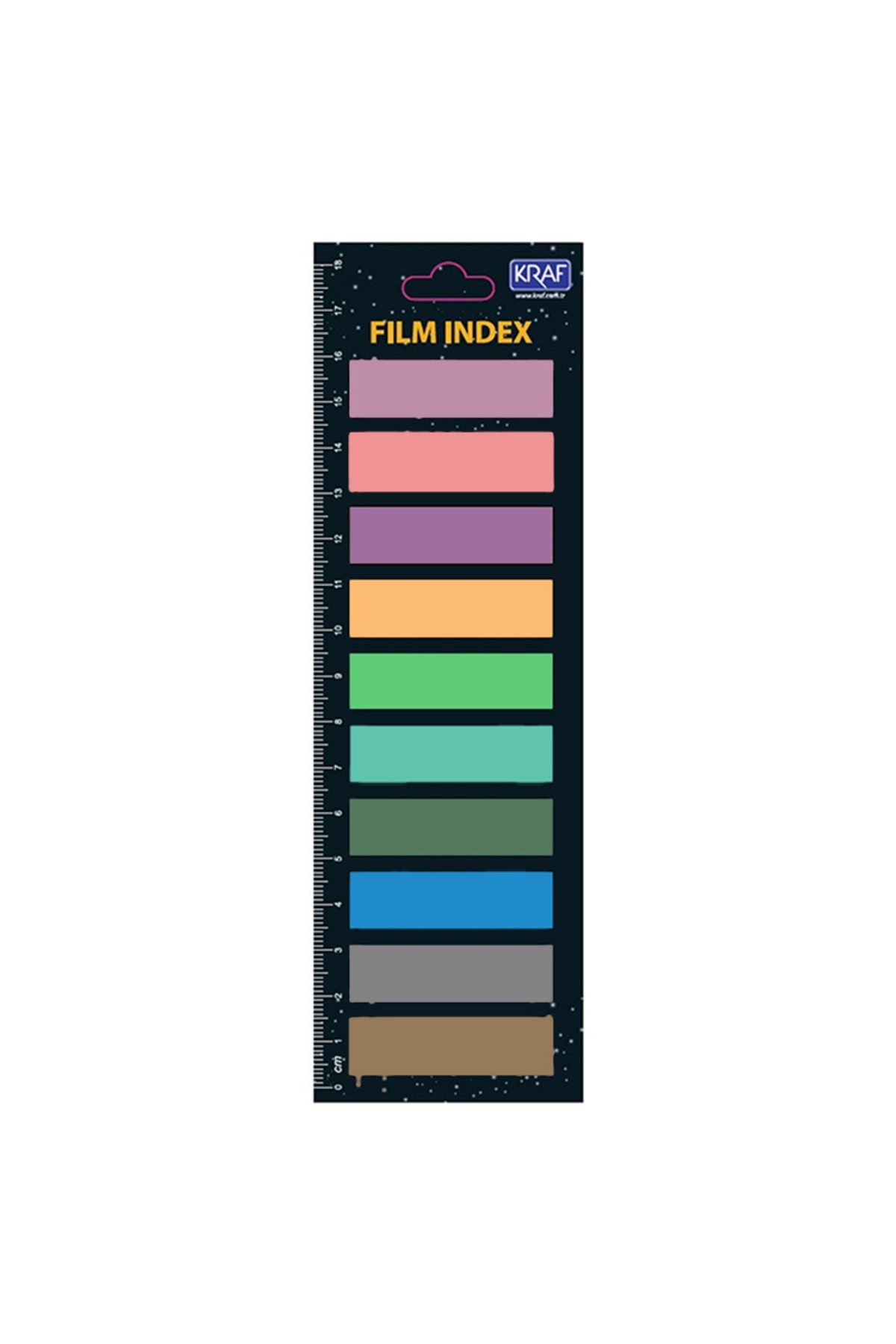 KRAF Film Index Yapışkanlı Not Kağıdı 13x44mm 10 Renk X 20 Yaprak