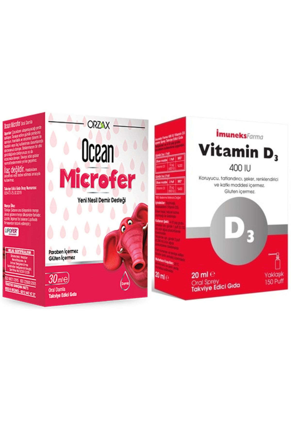 Ocean Microfer Damla 30ml + Imuneks Farma Vitamin D3 400ıu 20ml