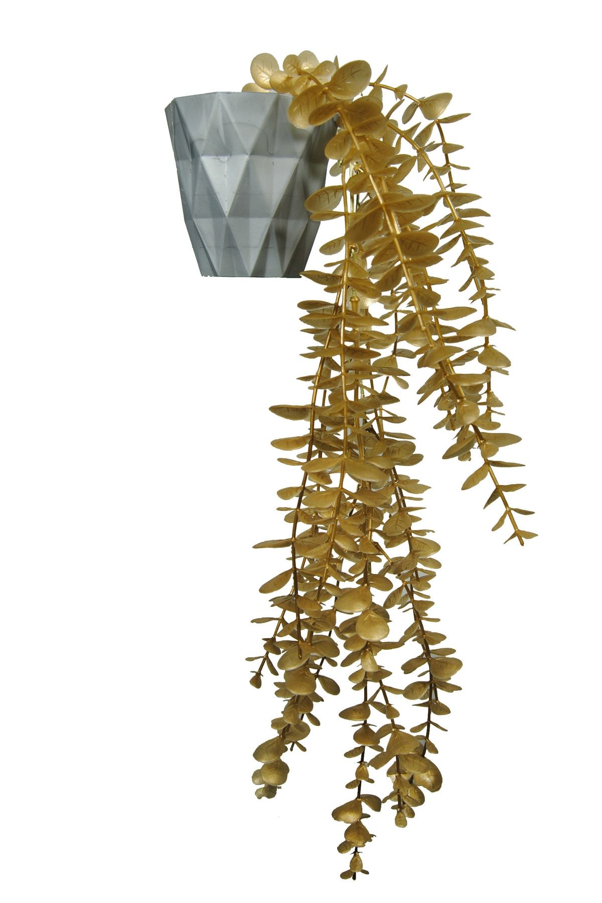Lilac Home Yapay Çiçek Elmas Gümüş Saksıda Lux Gold Okaliptus Sarkıtı