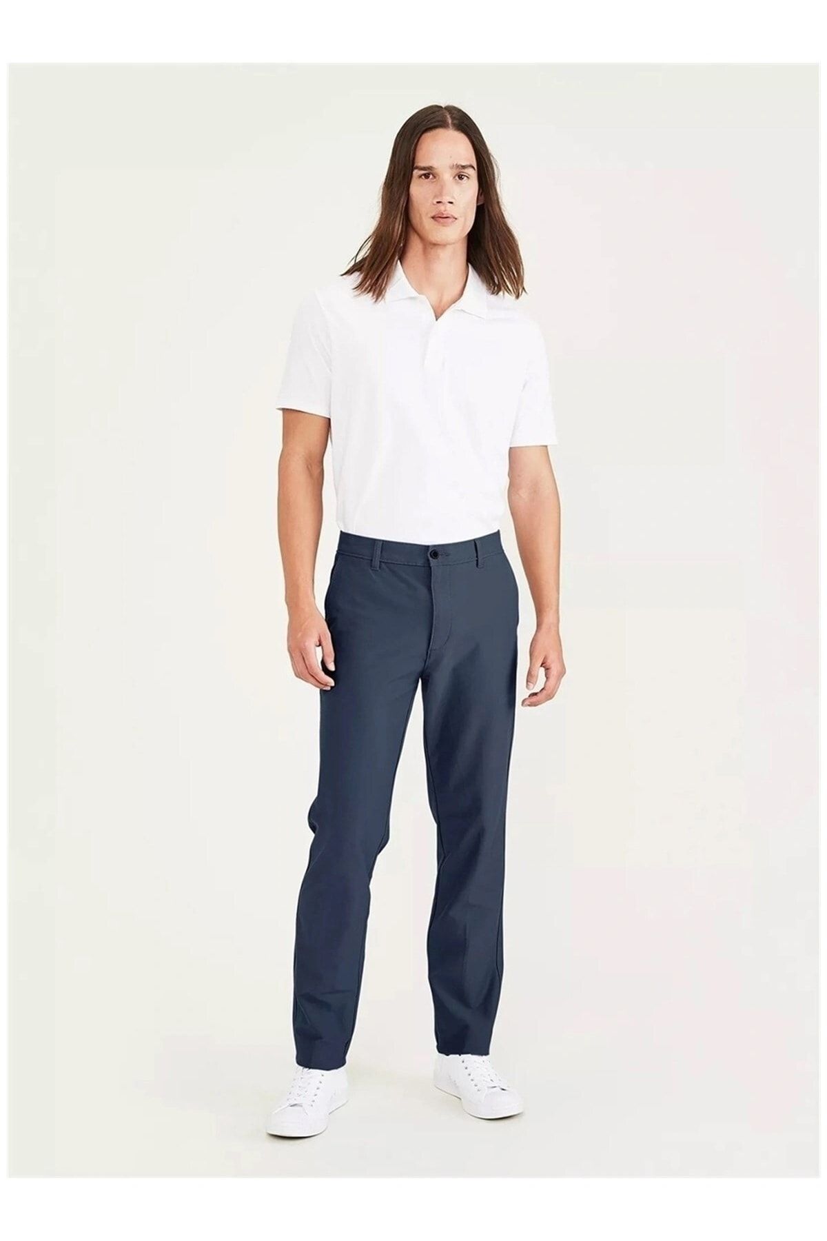 Dockers Slim Fit Mavi Erkek Smart 360 Comfort Knit Chino Pantolon A1419-0008