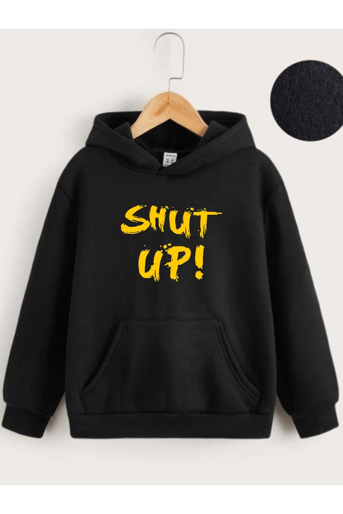 VASK - Kapüşonlu Çocuk Sweatshirt Shut Up! Baskılı