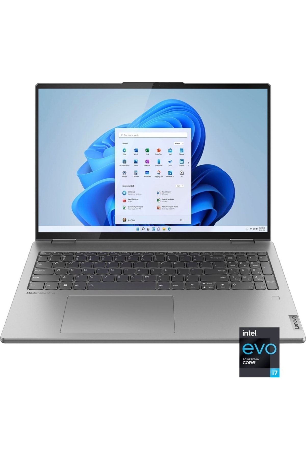 LENOVO - Yoga 7i 16'' Dokunmatik 2'si 1 Arada - Intel Evo - I7-1260p - 16gb Ram - 512gb Ssd - Gri
