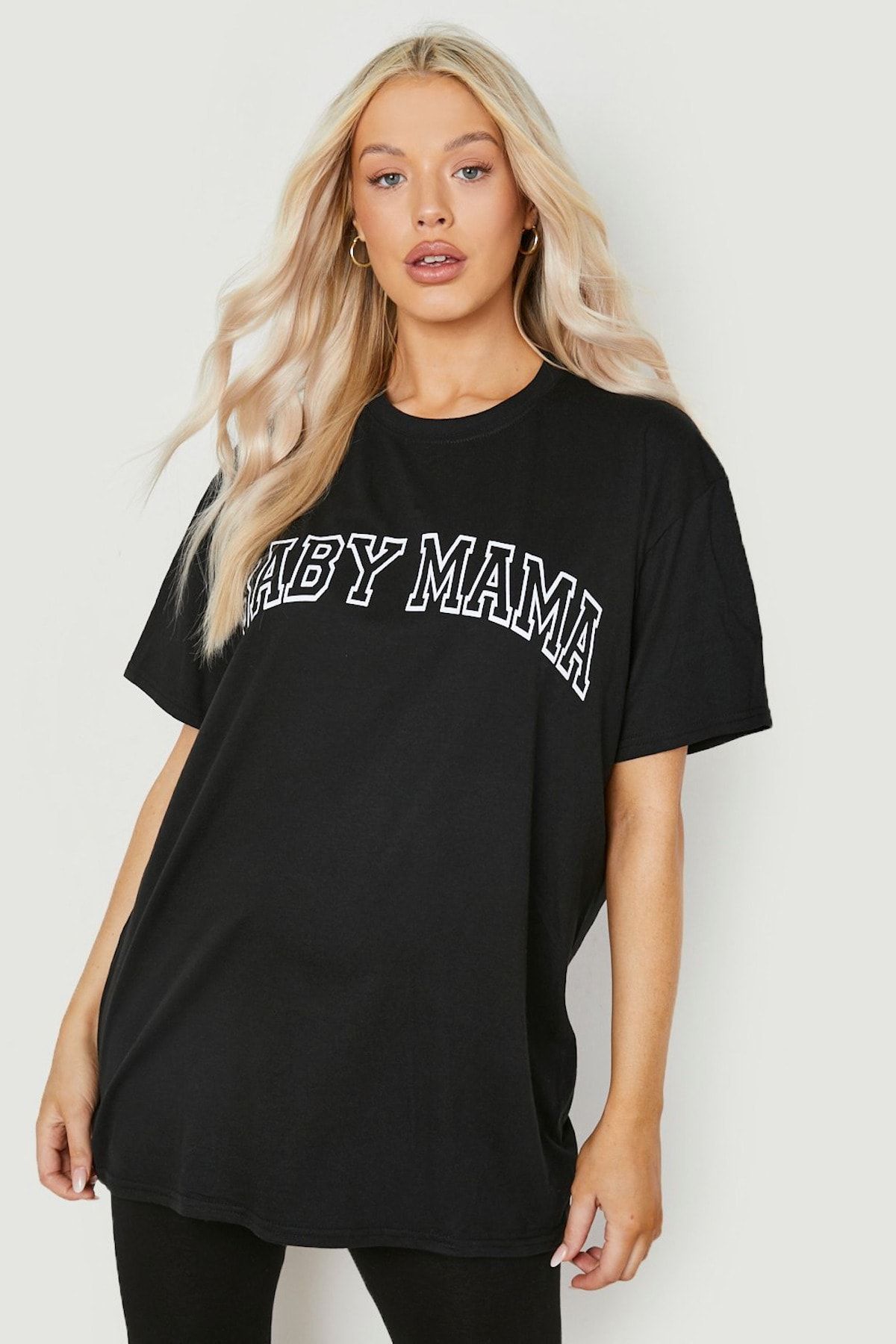 Machetta Hamile Baby Mama Baskılı Oversize Hamile T-shirt