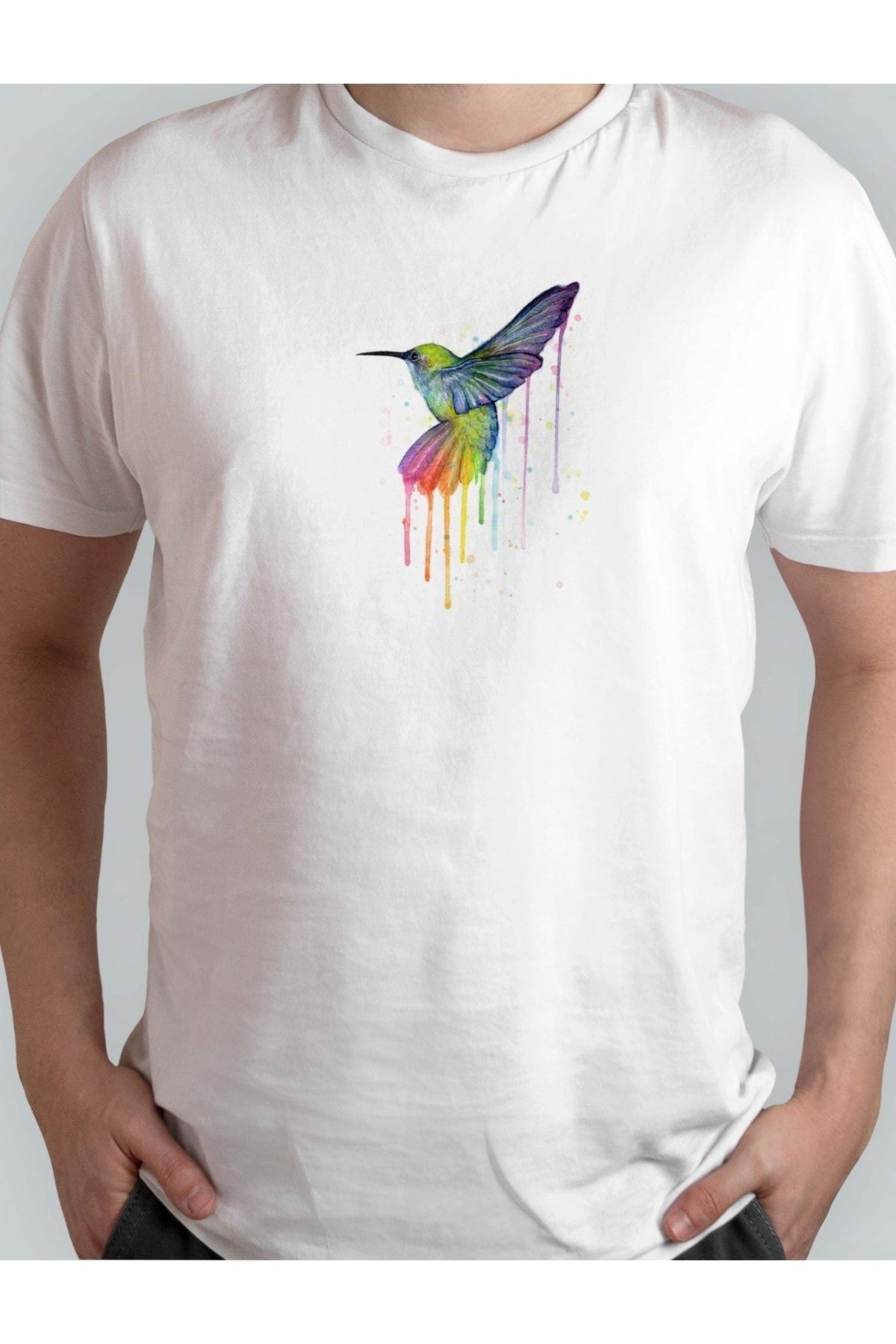 Xanimal Baskılı Bird-fly Büyük Beden Pamuklu T-shirt 3xl 4xl 5xl 6xl 7xl