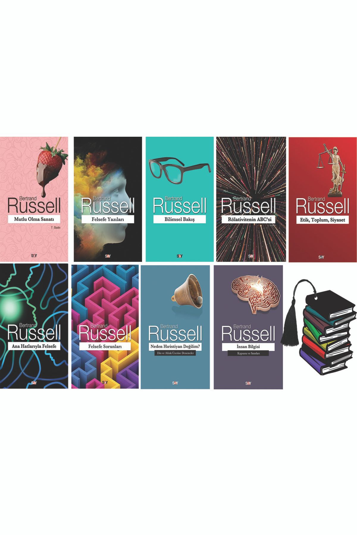 Say Yayınları Bertrand Russell -full Set 9 Kitap- Mutlu Olma Sanatı - Felsefe Yazıları -yırtılmaz Ayraç Hediye