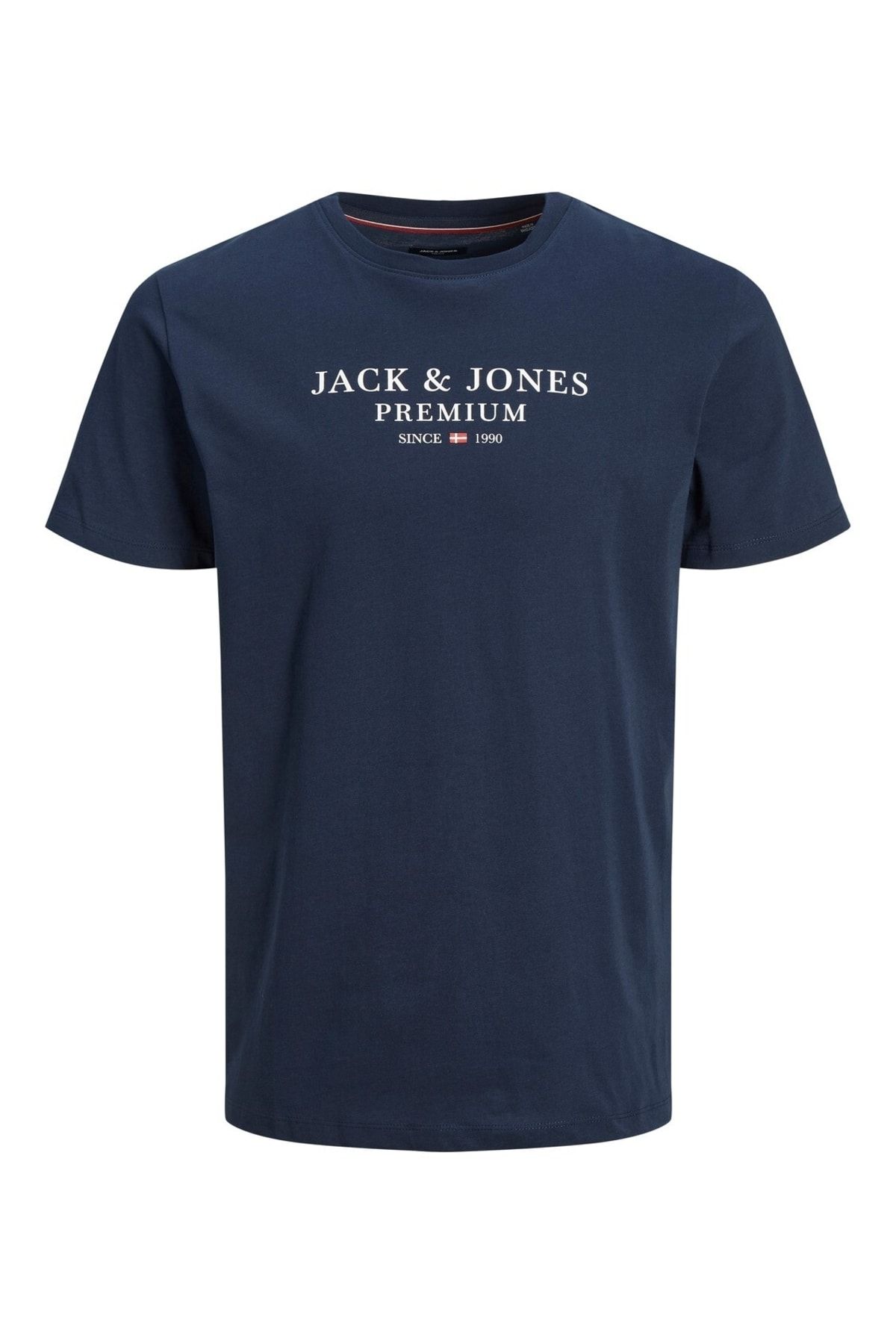 Jack & Jones Jack&jones Bisiklet Yaka Yazılı Kısa Kollu Lacivert Erkek T-shirt 12217167