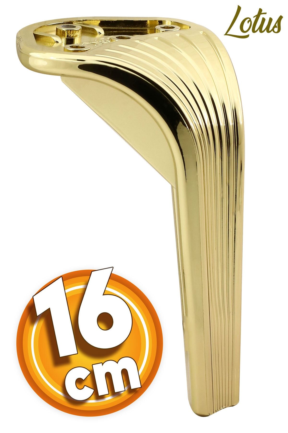 Badem10 Lotus Lüks Mobilya Kanepe Sehpa Tv Ünitesi Koltuk Ayağı 16 Cm Gold Altın Baza Ayakları