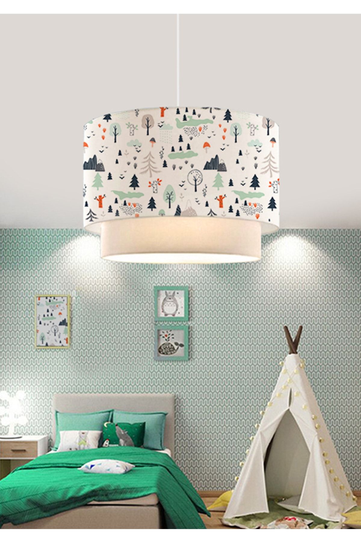 HOMİNG Home Modern Pasta Doğa Desenli Çocuk Odası Sarkıt Ayd-3391