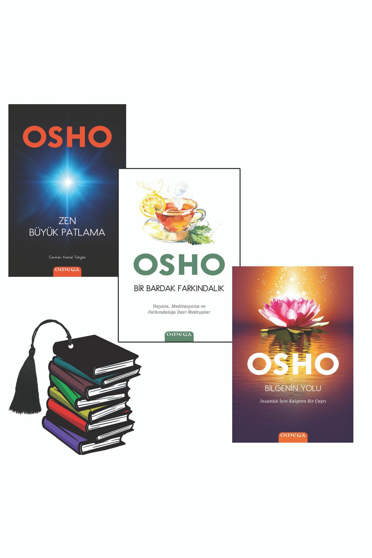 Omega Yayınları Osho - Zen Büyük Patlama - Bir Bardak Farkındalık - Bilgenin Yolu -yırtılmaz Ayraç Hediye