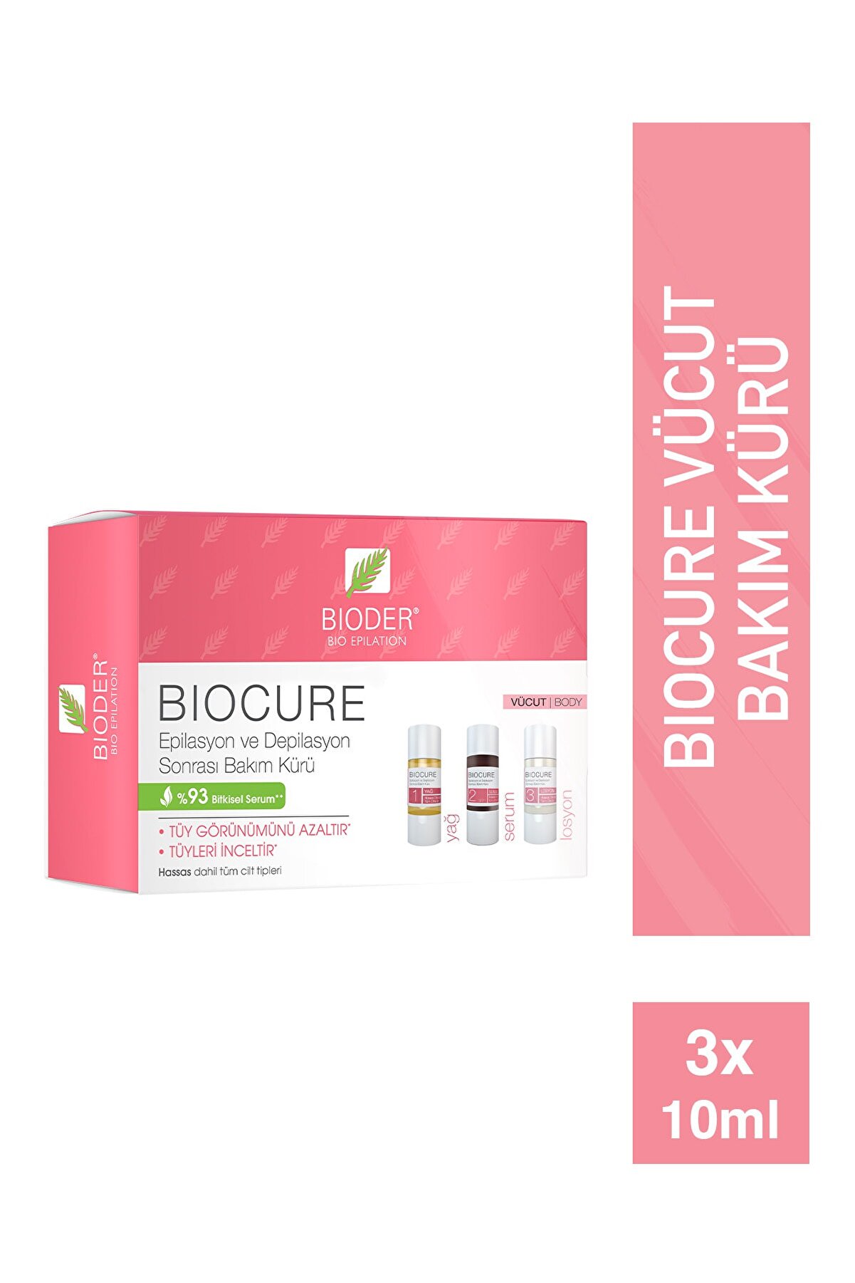 Bioder Biocure Tüy Azaltıcı Vücut Kürü 3x10 ml - Istenmeyen Tüyler Için