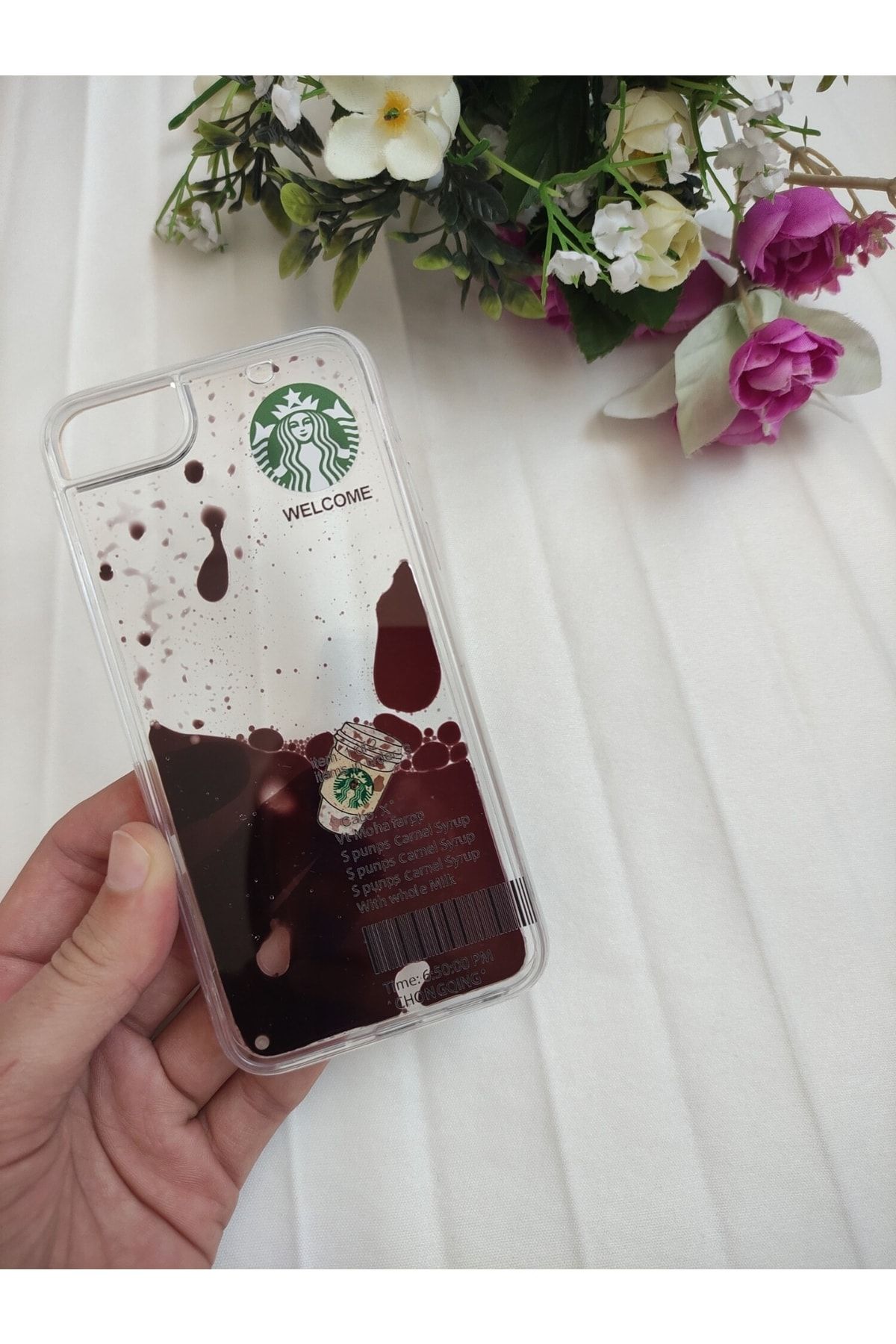 Aksesuarda Moda Iphone 7-8-se 2020 Uyumlu Sulu Starbucks Hareketli Kılıf ''plus Model Için Almayınız Uymaz''