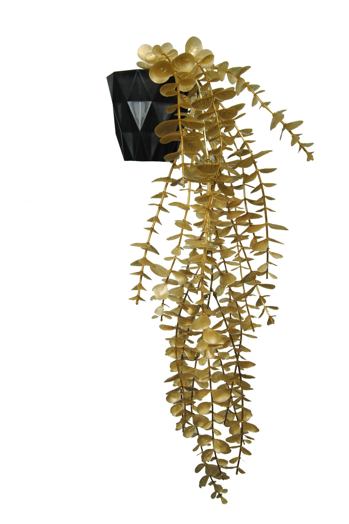 Lilac Home Gold Okaliptus 45 Cm New Collection Siyah Elmas Saksıda Yapay Sarkan Bitki