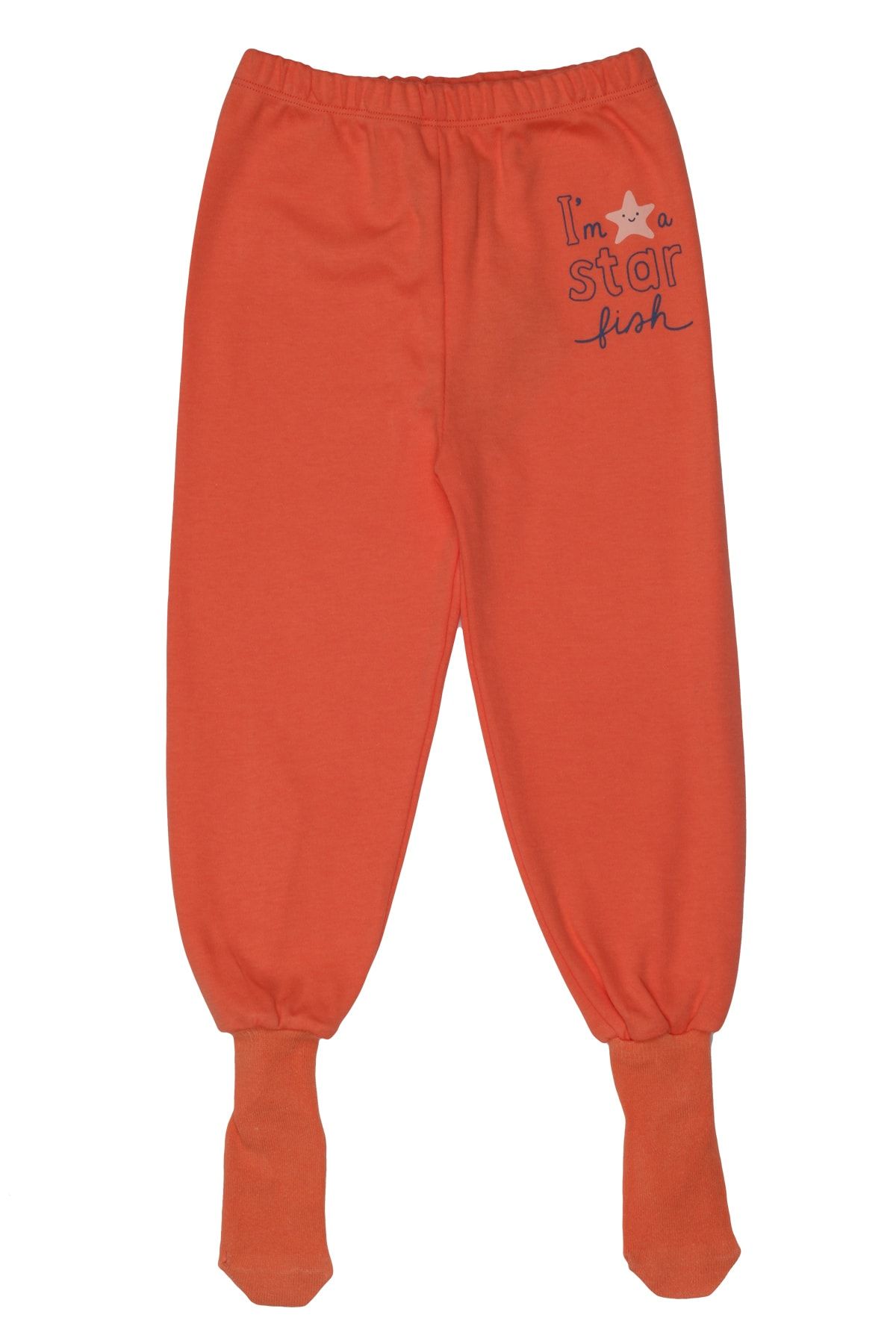 Melekpare Kız Erkek Bebek Patikli Pantolon Kendinden Çoraplı Alt Pijama %100 Organik Pamuk Yumuşacık Kumaş