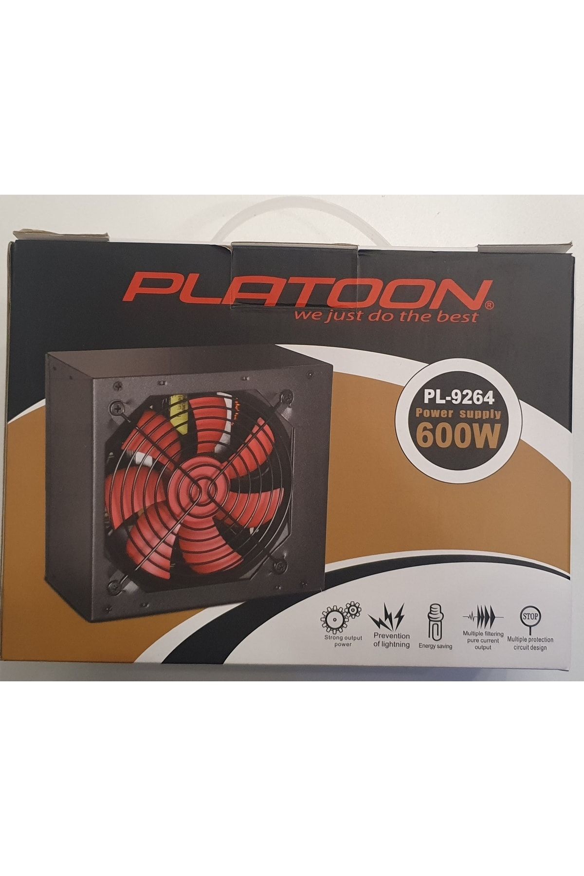 Platoon Pl-9264 600w Kutulu Siyah Power Supply 12cm Fan