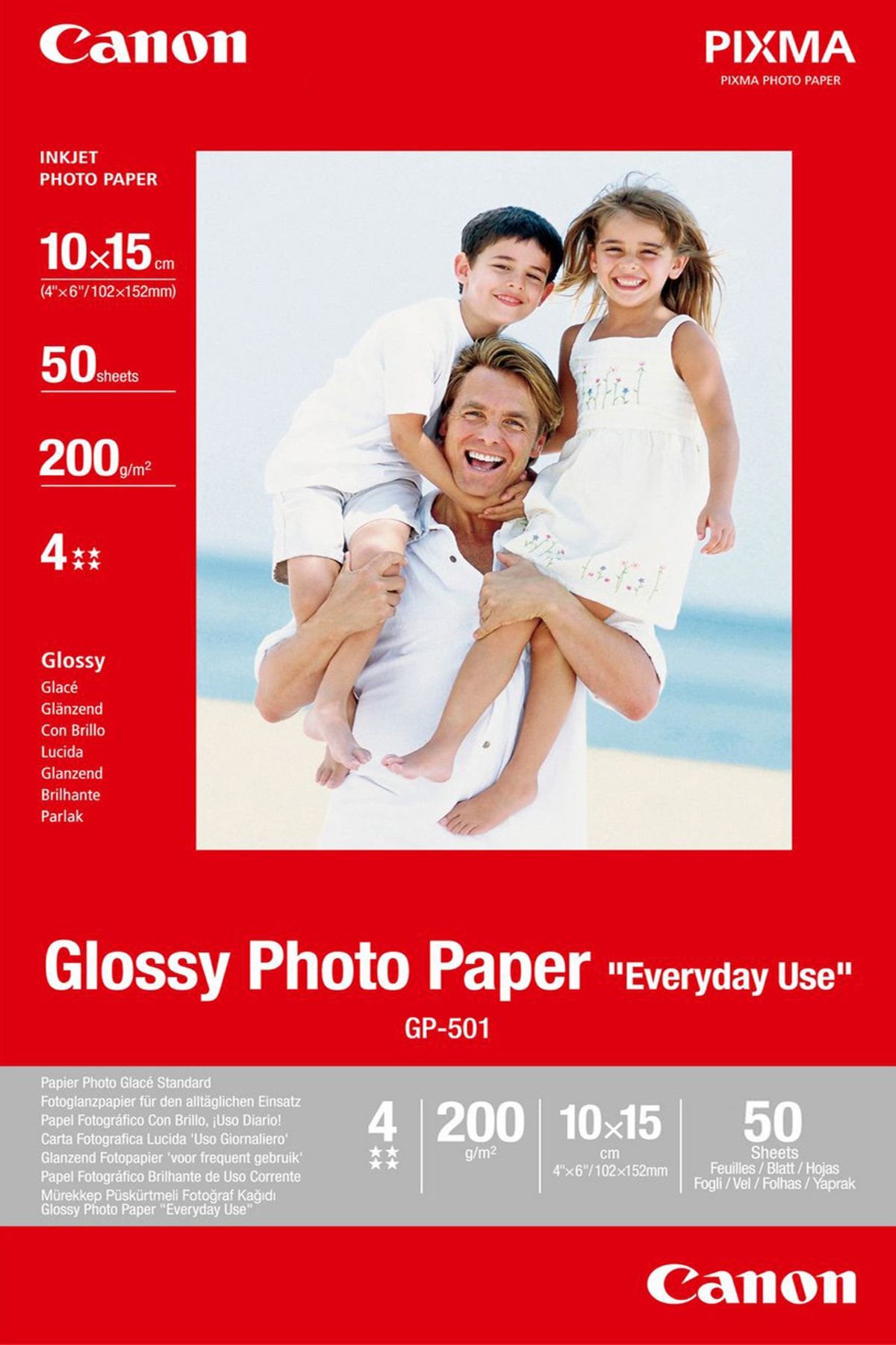 Canon Gp-501 Glossy Fotoğraf Kağıdı 50 Yaprak, 200gr, 10x15