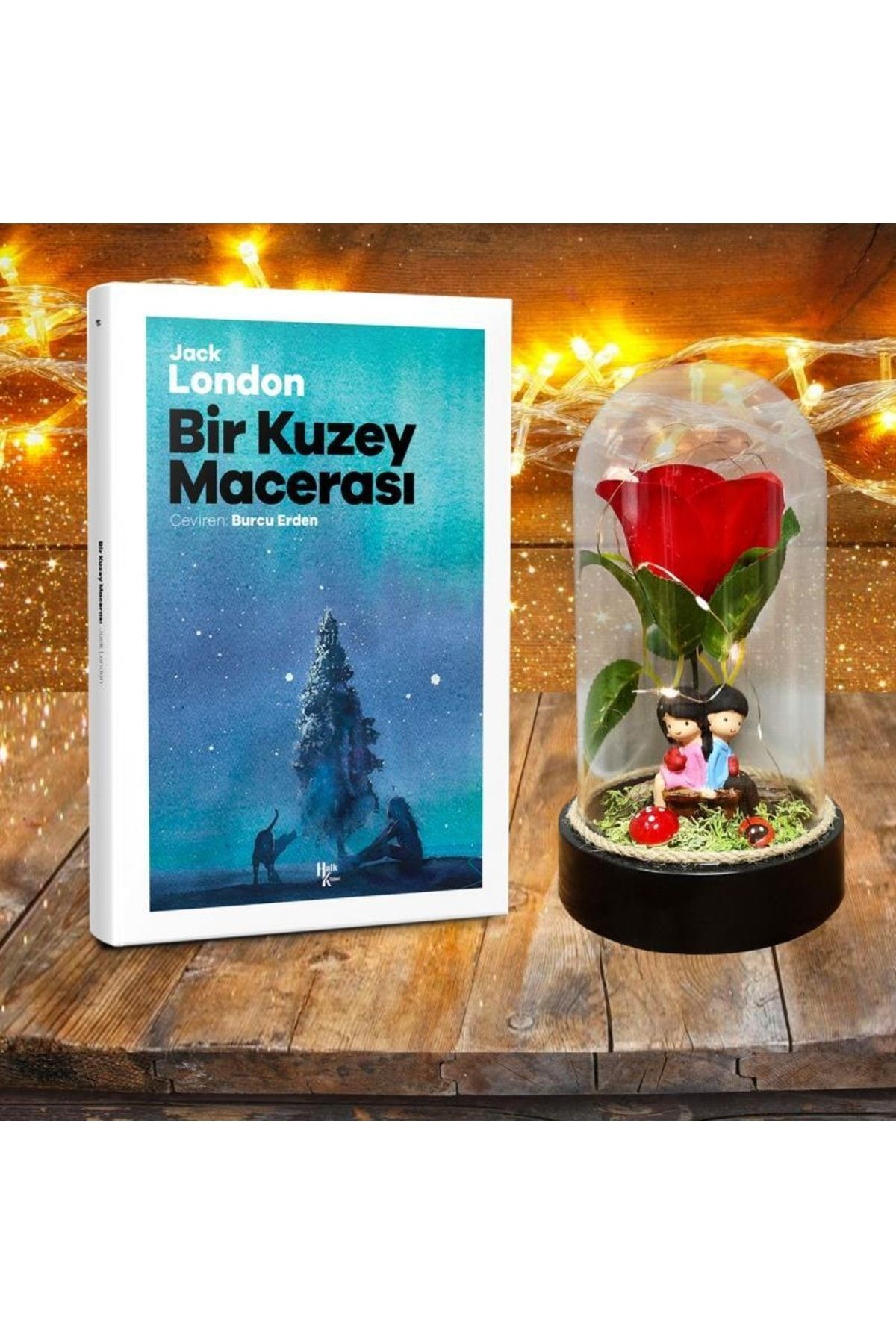 Halk Kitabevi Kırmızı Gül Ve Sevgililer Teraryum Hediye Seti - Bir Kuzey Macerası Dünya Klasiği