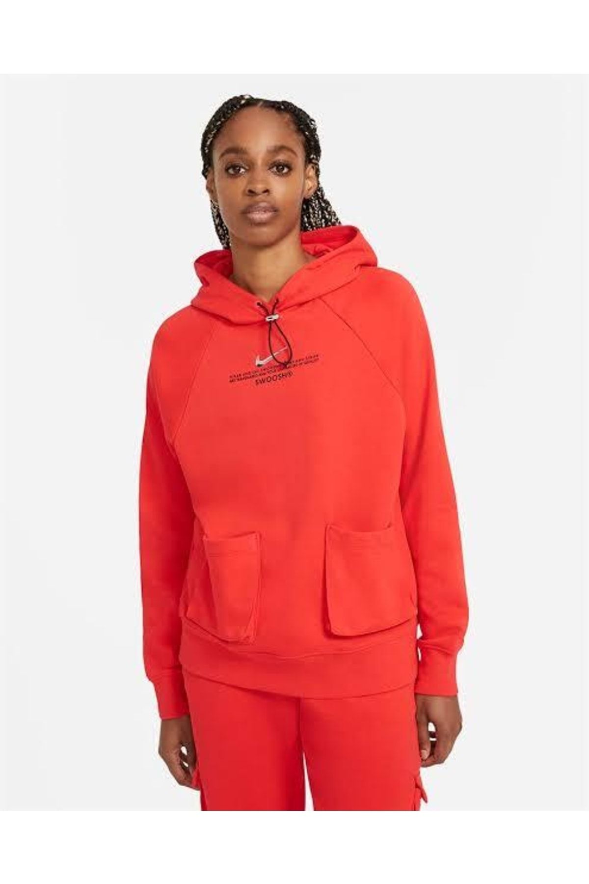 Nike Sportsweat Turuncu Kadın Kapüşonlu Sweatshirt Cz8896-696