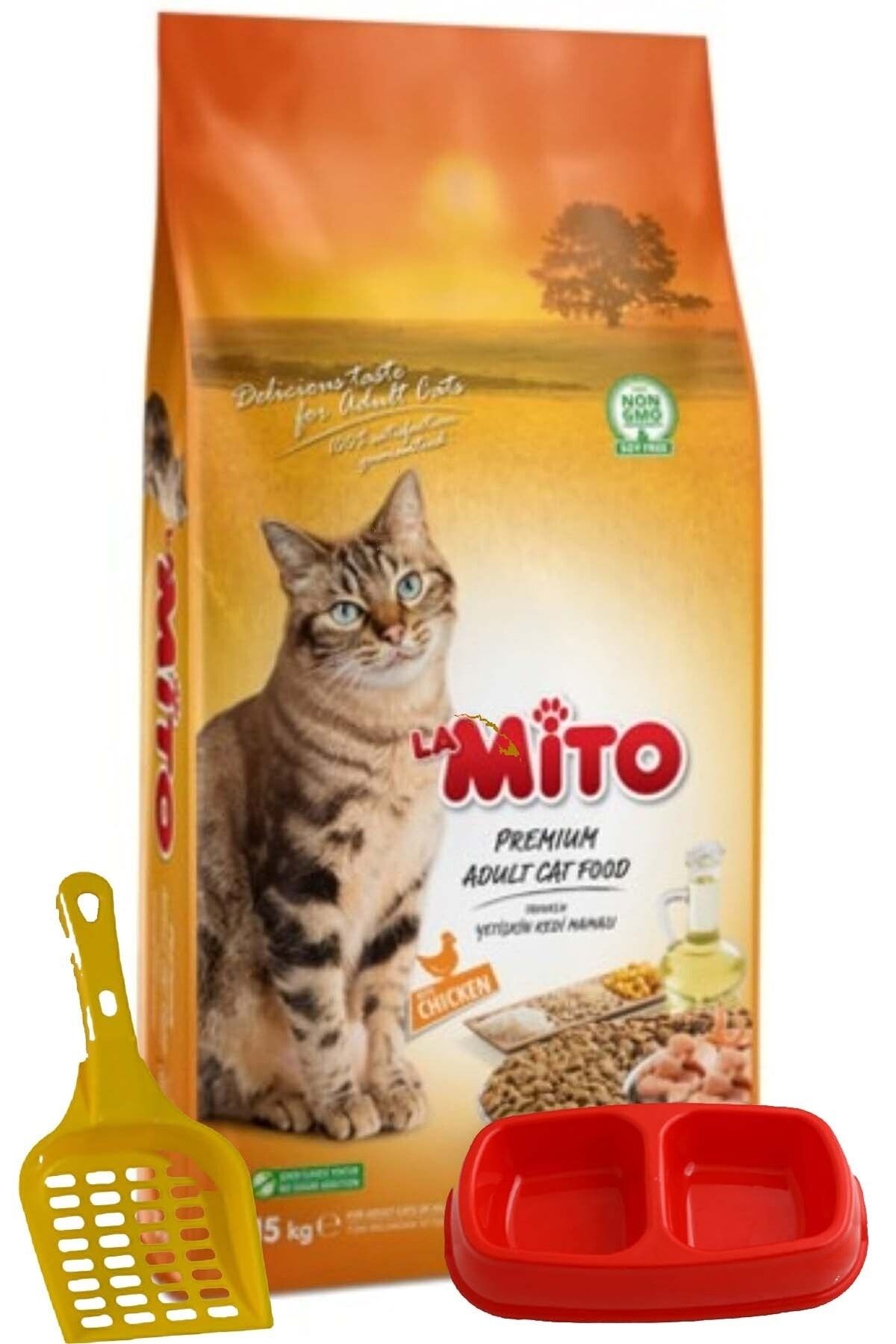 Mito Adult Cat Tavuklu Yetişkin Kedi Maması 1 kg + Kürek + Mamalık