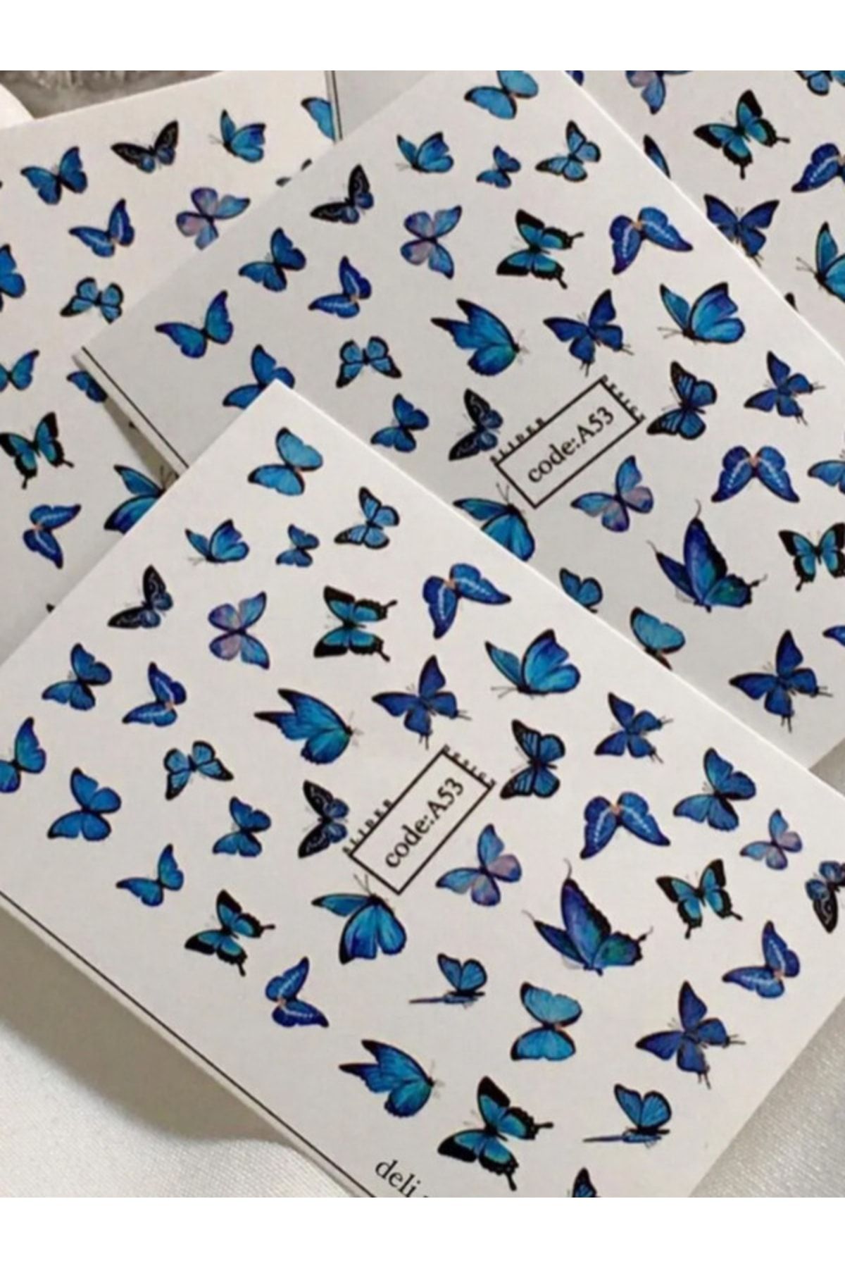 SCA KOZMETİK Mavi Kelebek Tırnak Dövmesi Tırnak Tattoo Nail Art Tırnak Sticker