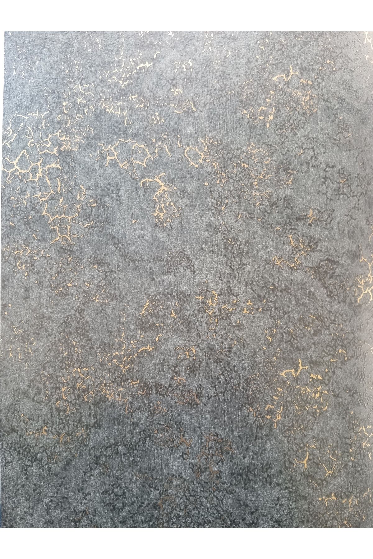 oskar Antrasit Zemin Üzerine Gold Damarlı Hafif Kabartmalı Duvar Kağıdı(16m2)