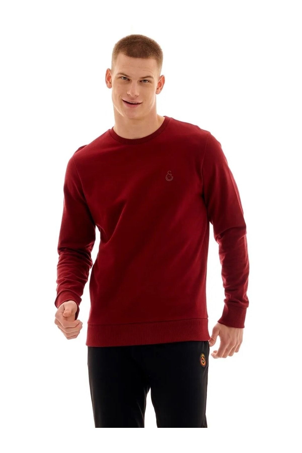 Galatasaray Lisanslı Erkek Basic Bordo Sweatshirt